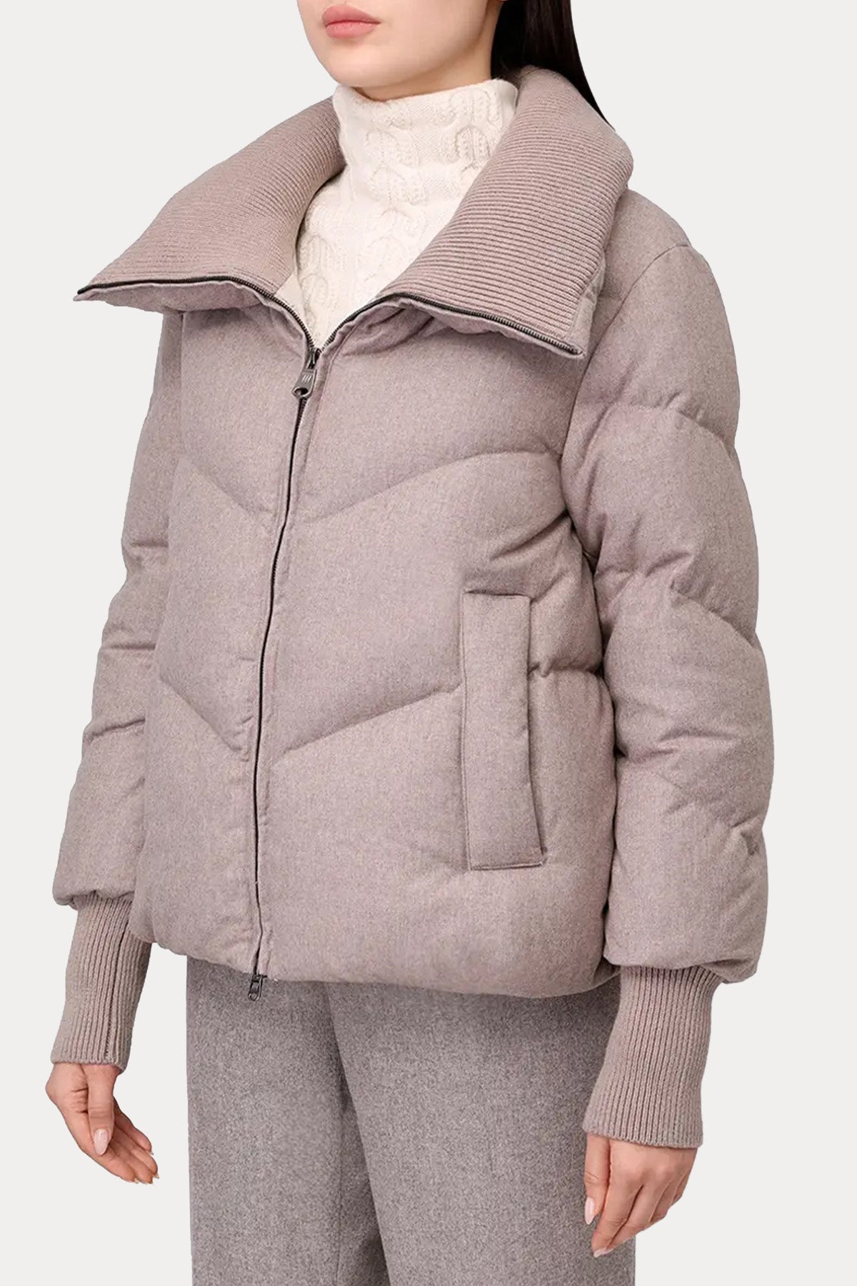 Hetrego Ratufa Relaxed Fit Kaşmir Puffer Mont