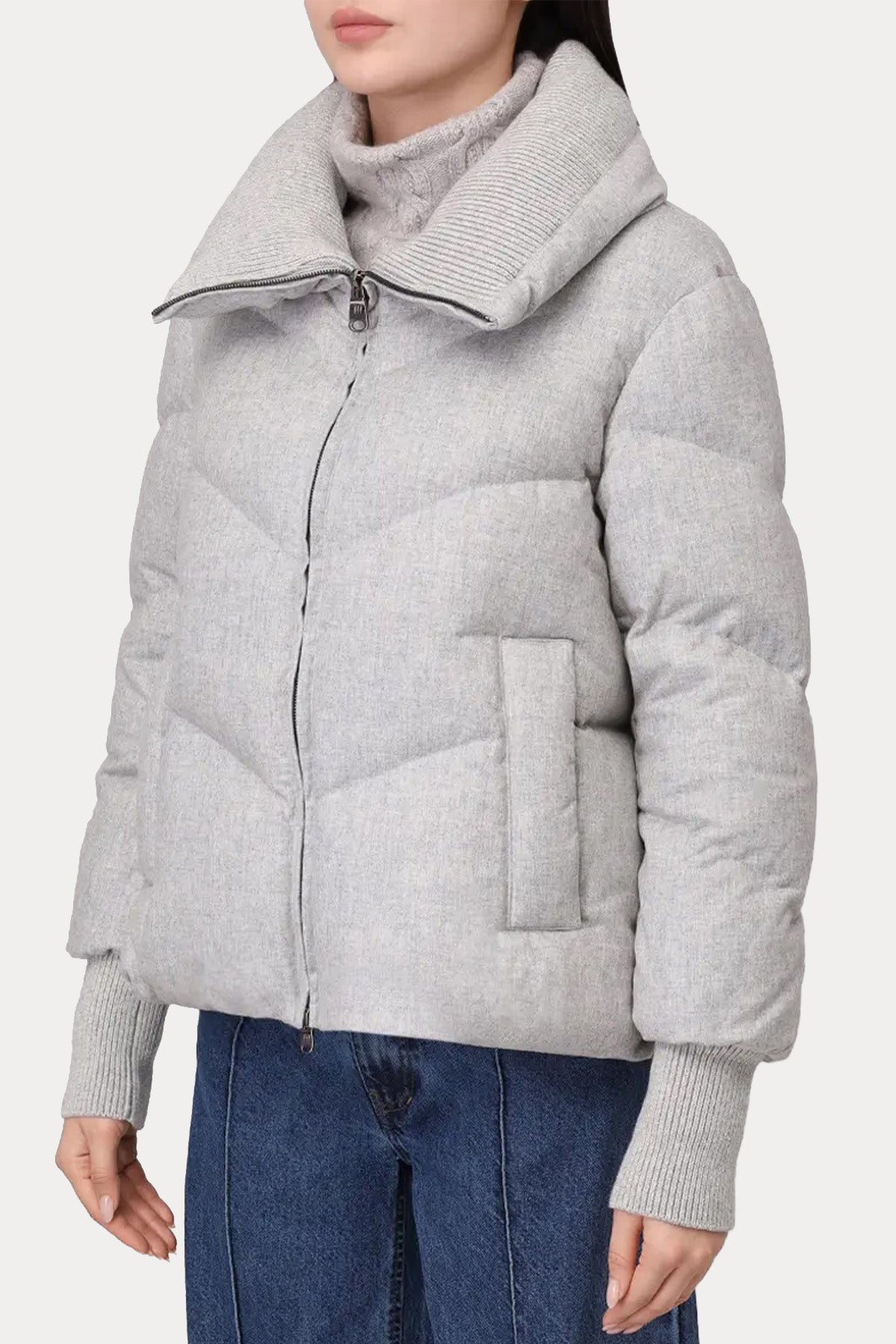 Hetrego Ratufa Relaxed Fit Kaşmir Puffer Mont