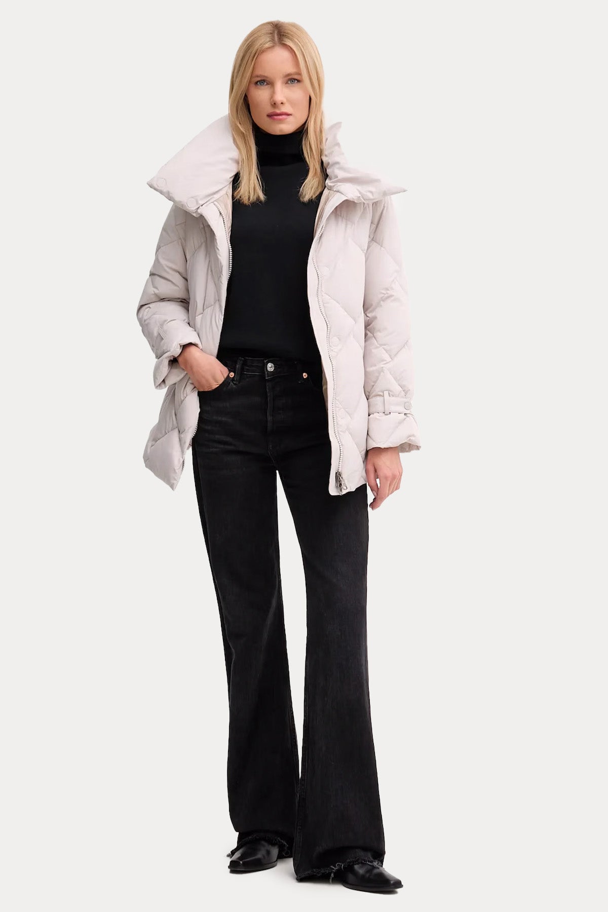 Hetrego Quenby Dik Yaka Kemerli Puffer Mont