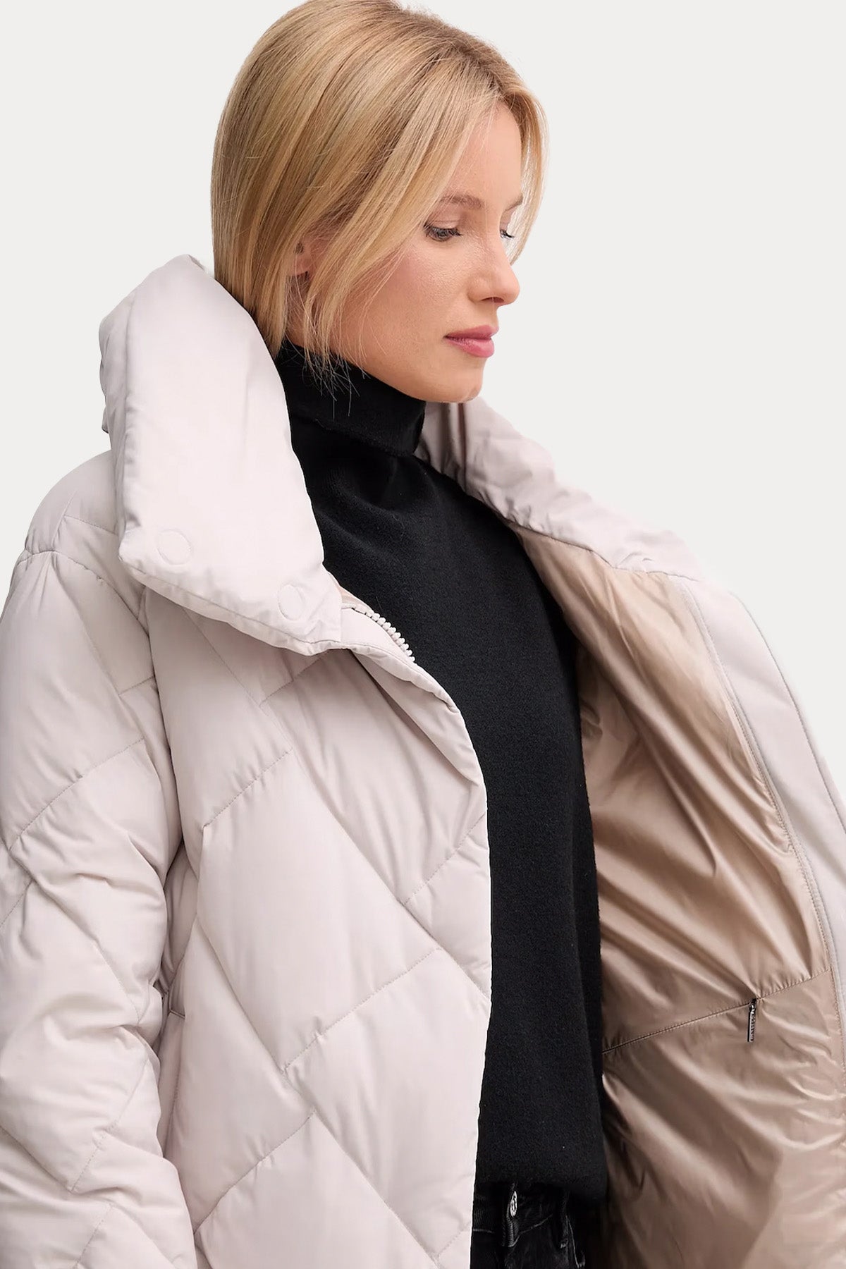 Hetrego Quenby Dik Yaka Kemerli Puffer Mont