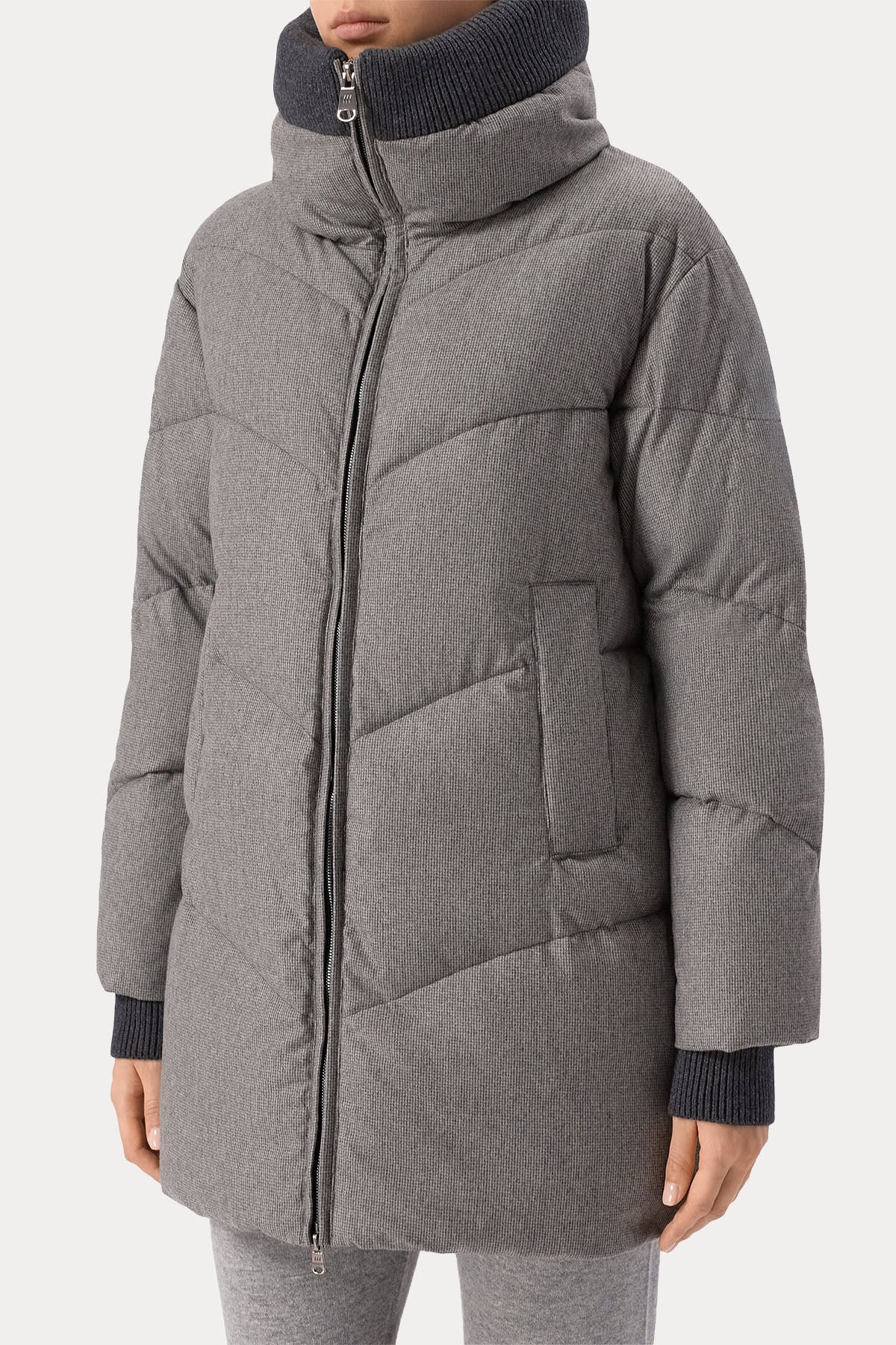 Hetrego Zebu Relaxed Fit Kaşmir Puffer Mont