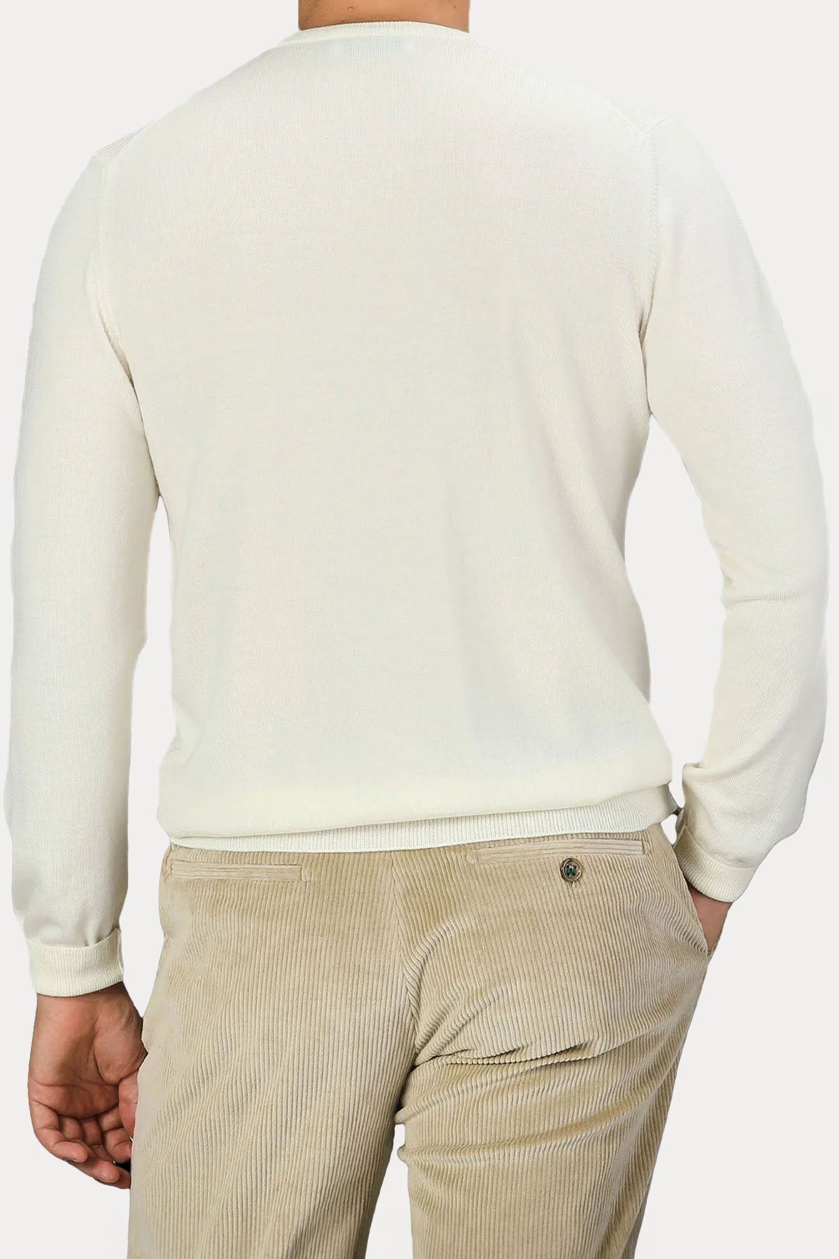 Gran Sasso Yuvarlak Yaka İnce Örgü Yün Triko