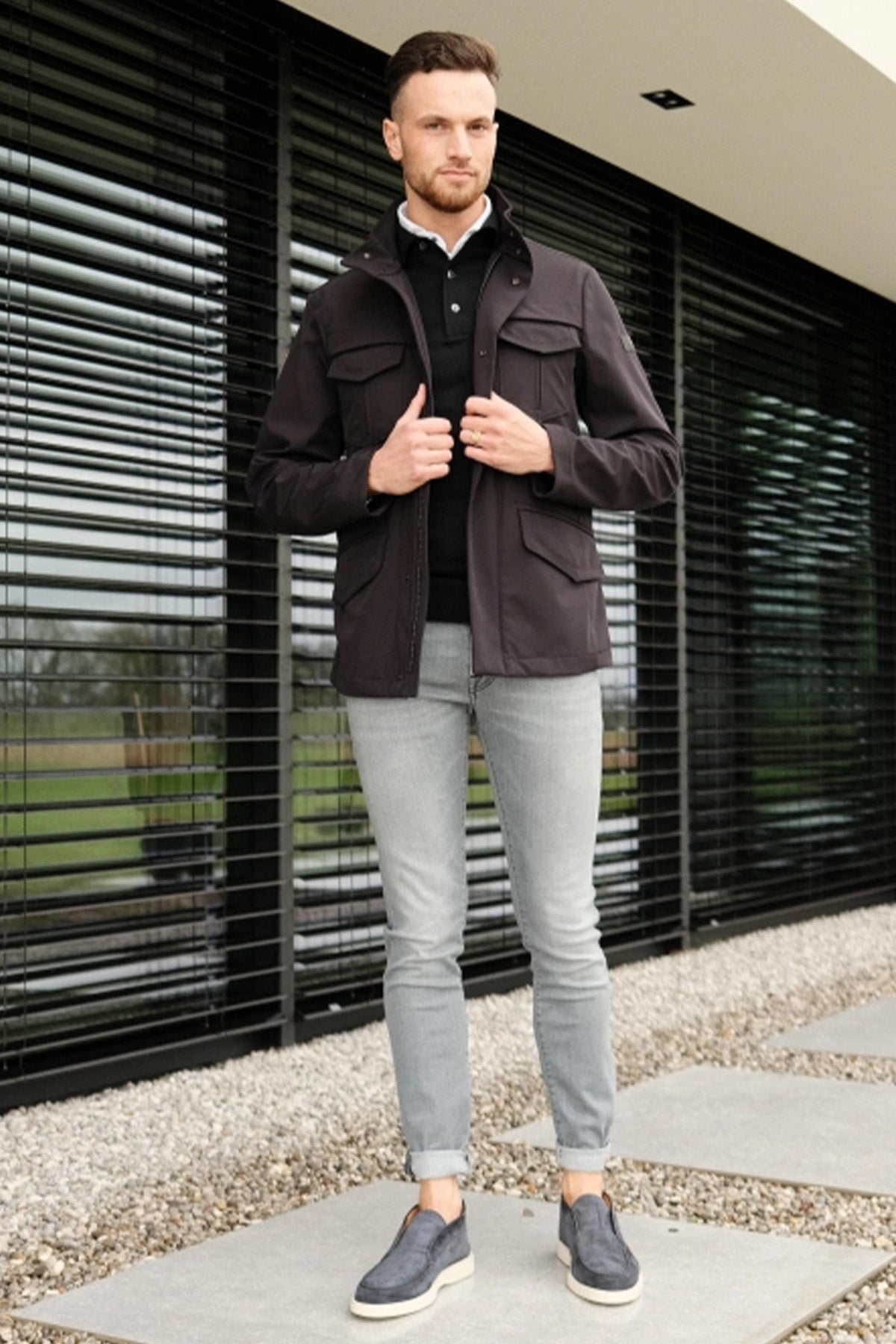 Gran Sasso Slim Fit Polo Yaka İnce Örgü Yün Triko