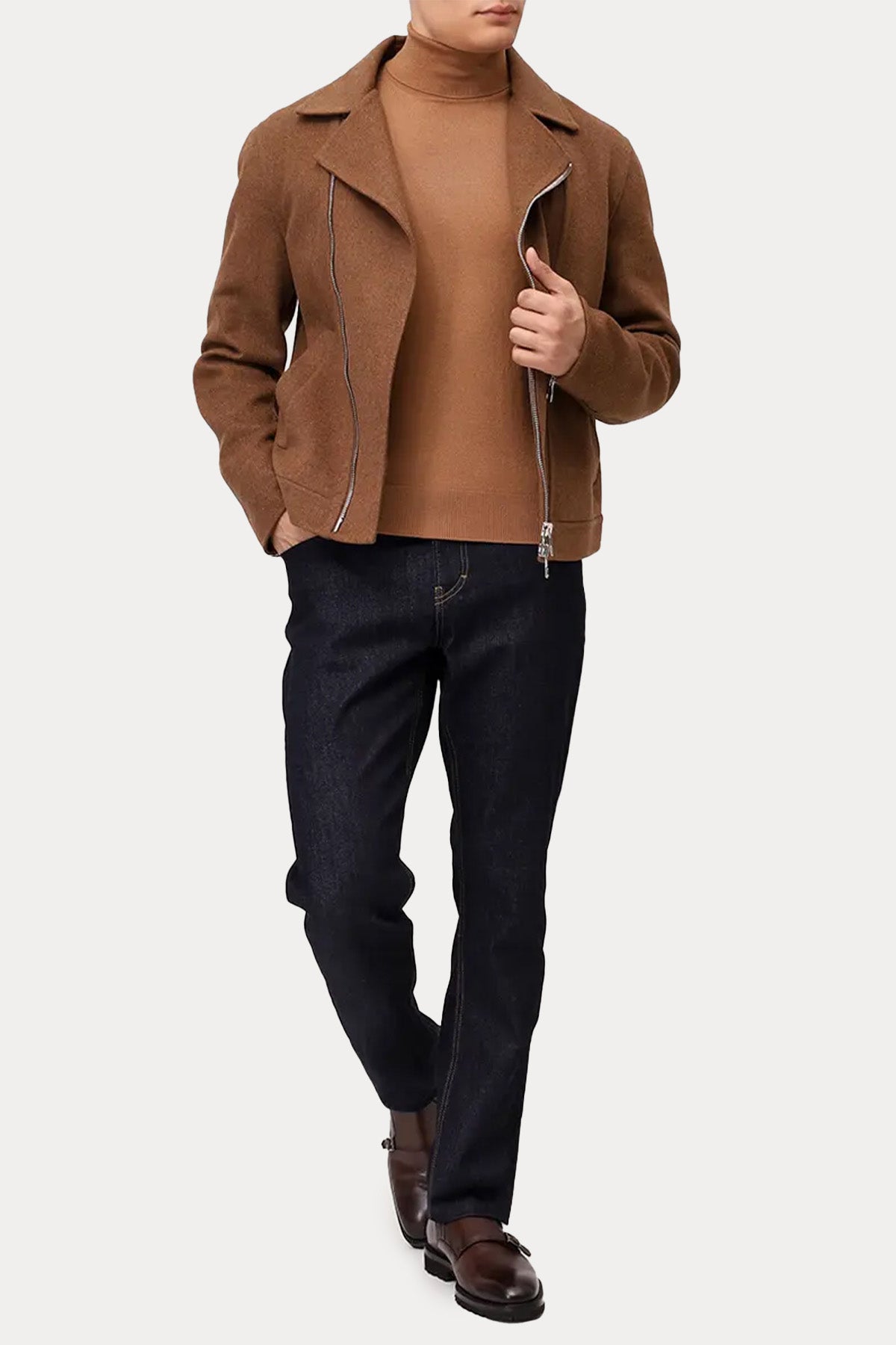 Gran Sasso Balıkçı Yaka İnce Örgü Yün Triko