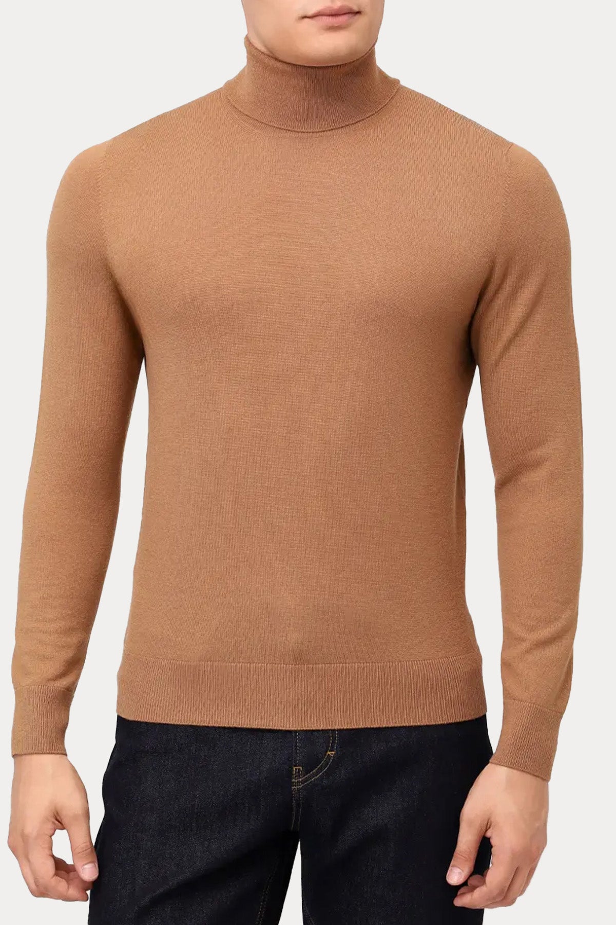 Gran Sasso Balıkçı Yaka İnce Örgü Yün Triko