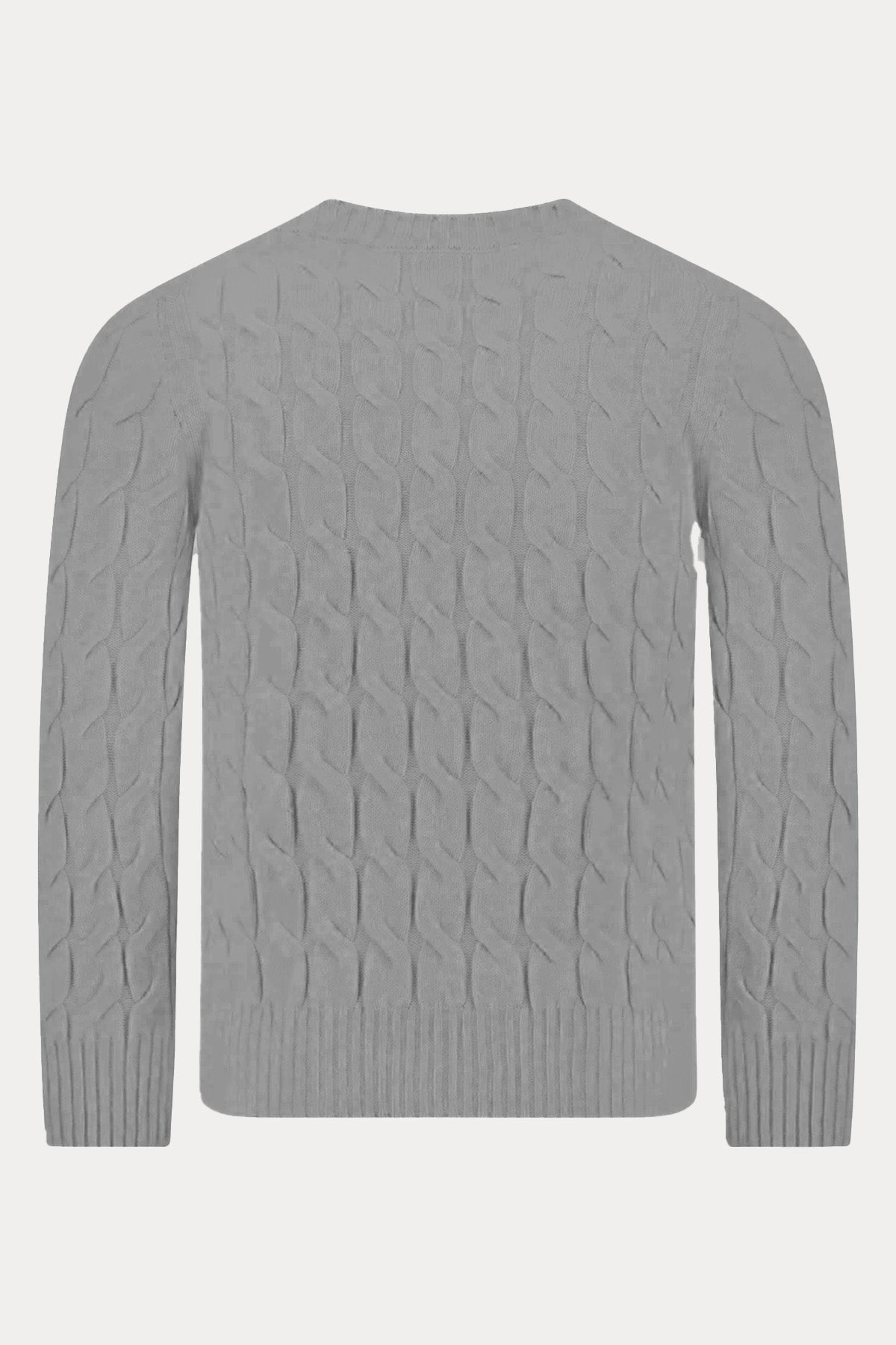 Gran Sasso Yuvarlak Yaka Saç Örgü Kaşmir Yün Triko