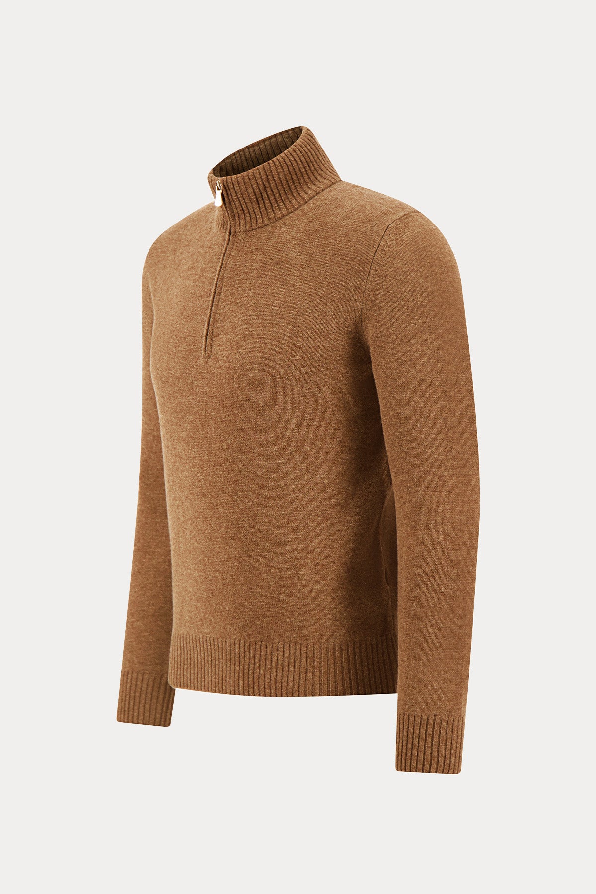 Gran Sasso Yarım Fermuarlı Dik Yaka Örgü Kaşmir Yün Triko