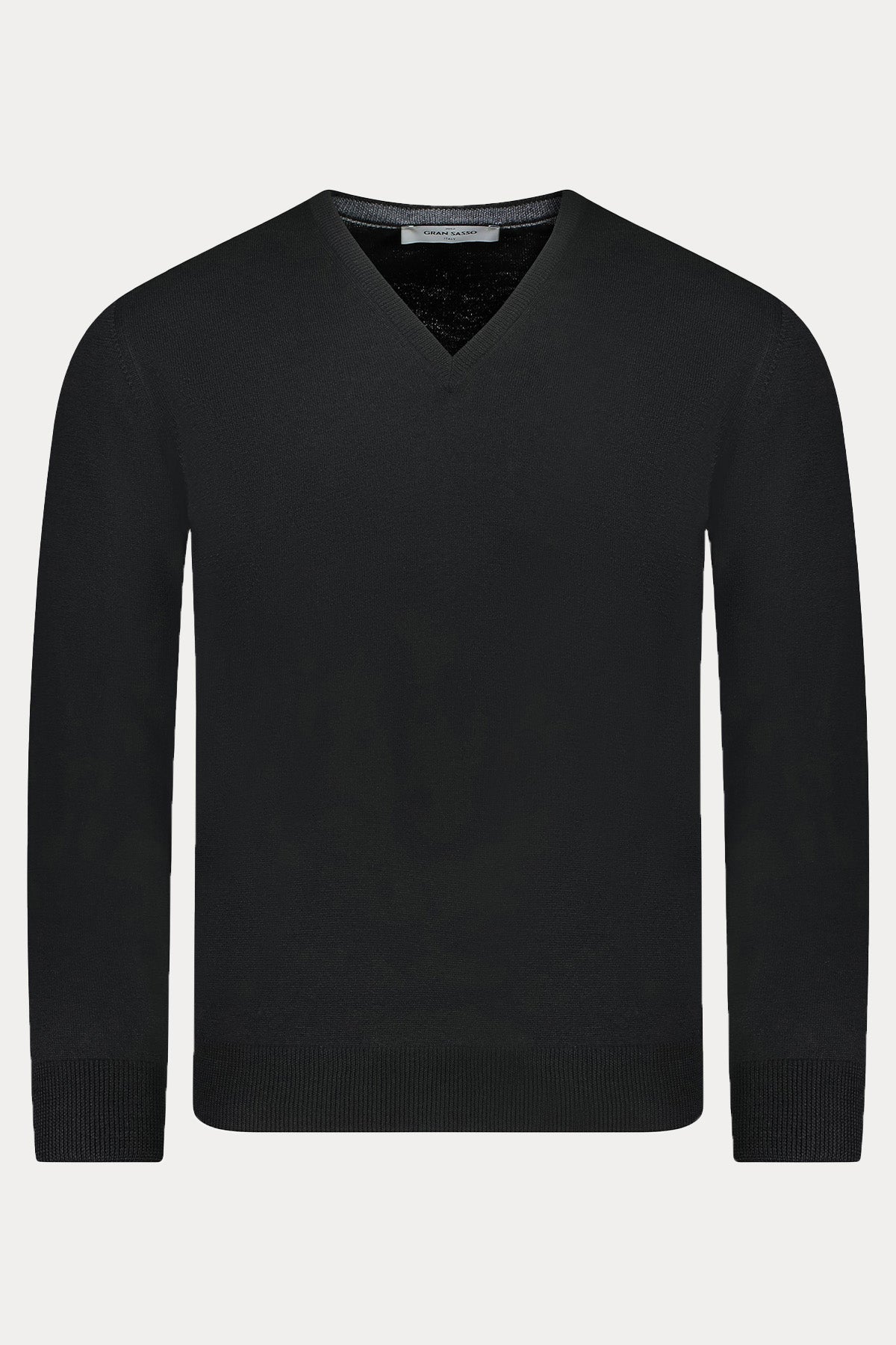 Gran Sasso Slim Fit V Yaka İnce Örgü Yün Triko