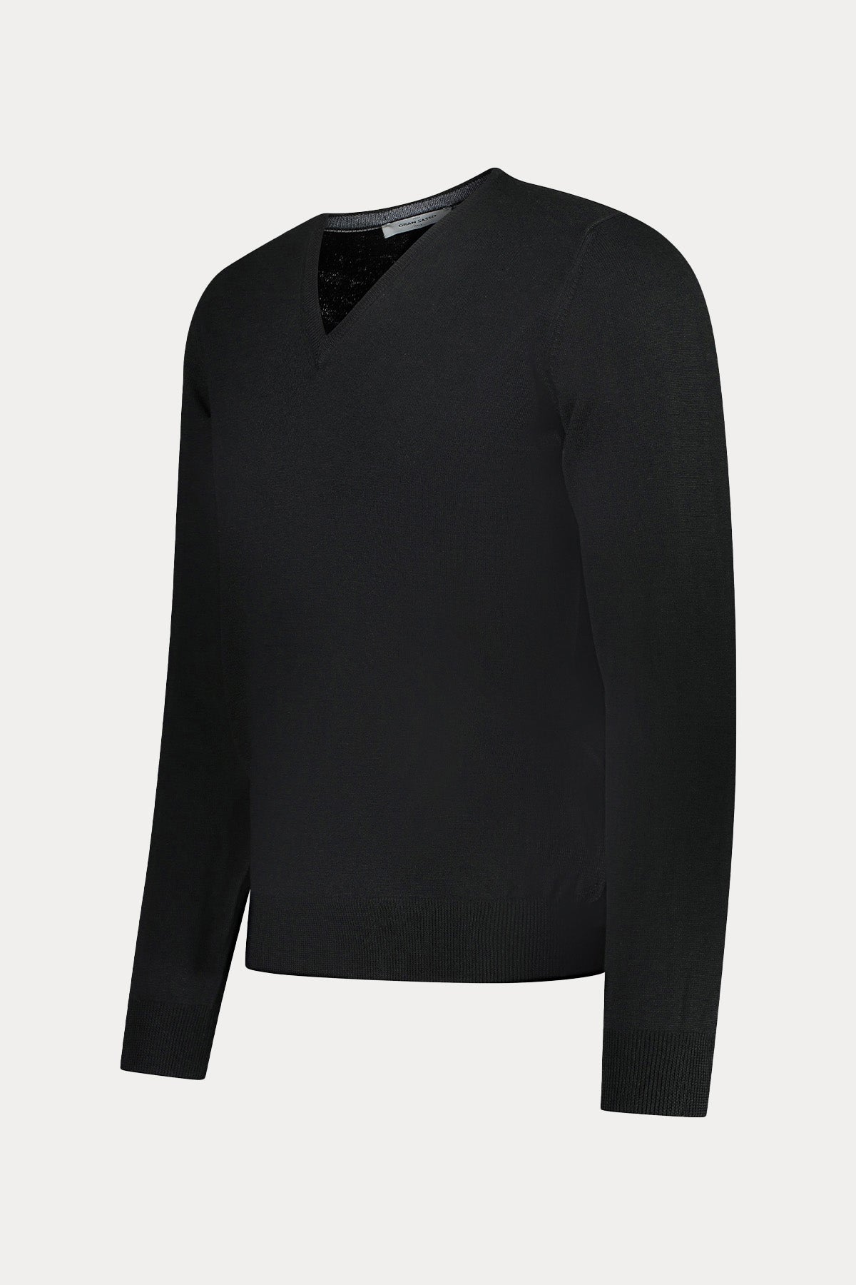 Gran Sasso Slim Fit V Yaka İnce Örgü Yün Triko
