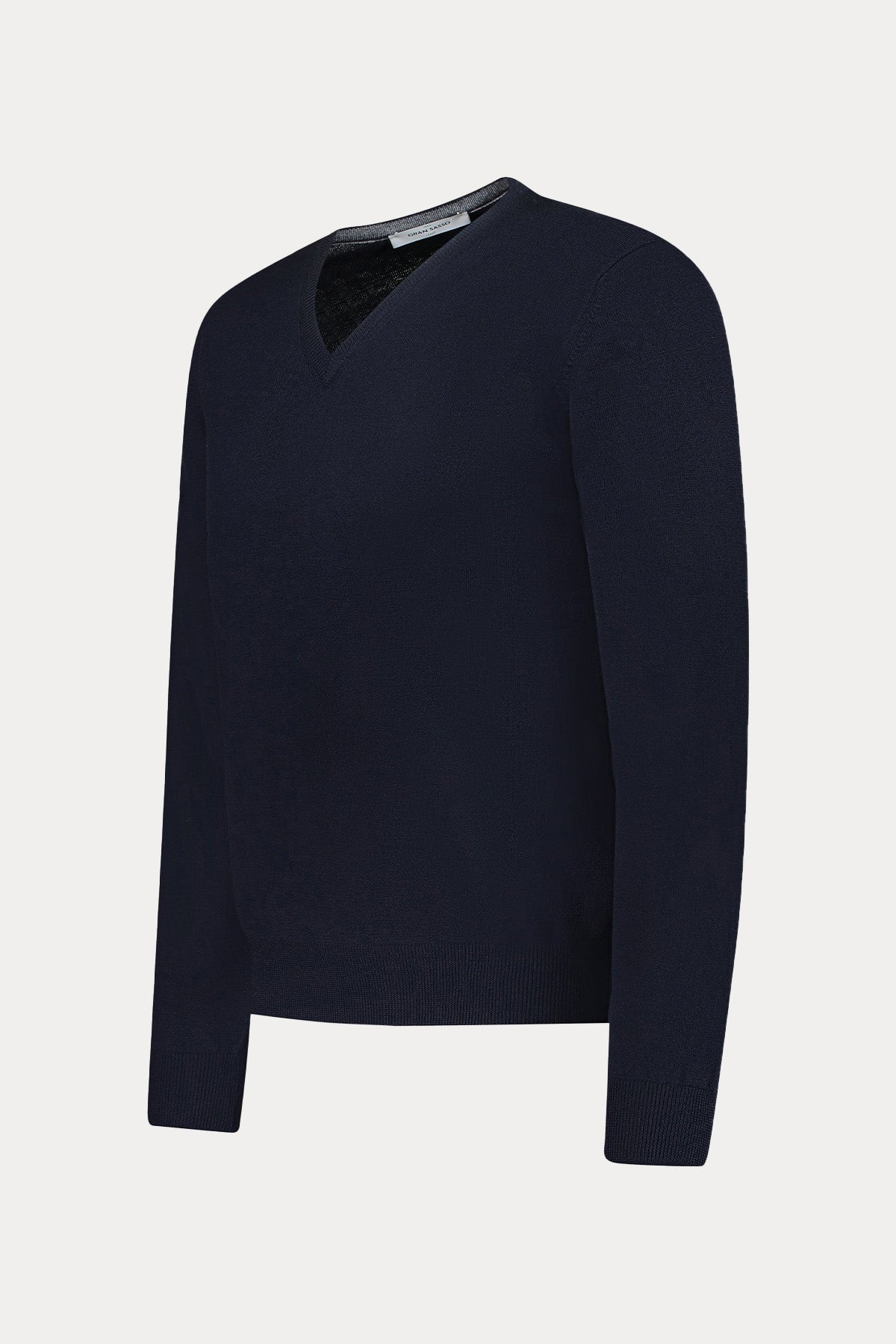 Gran Sasso Slim Fit V Yaka İnce Örgü Yün Triko