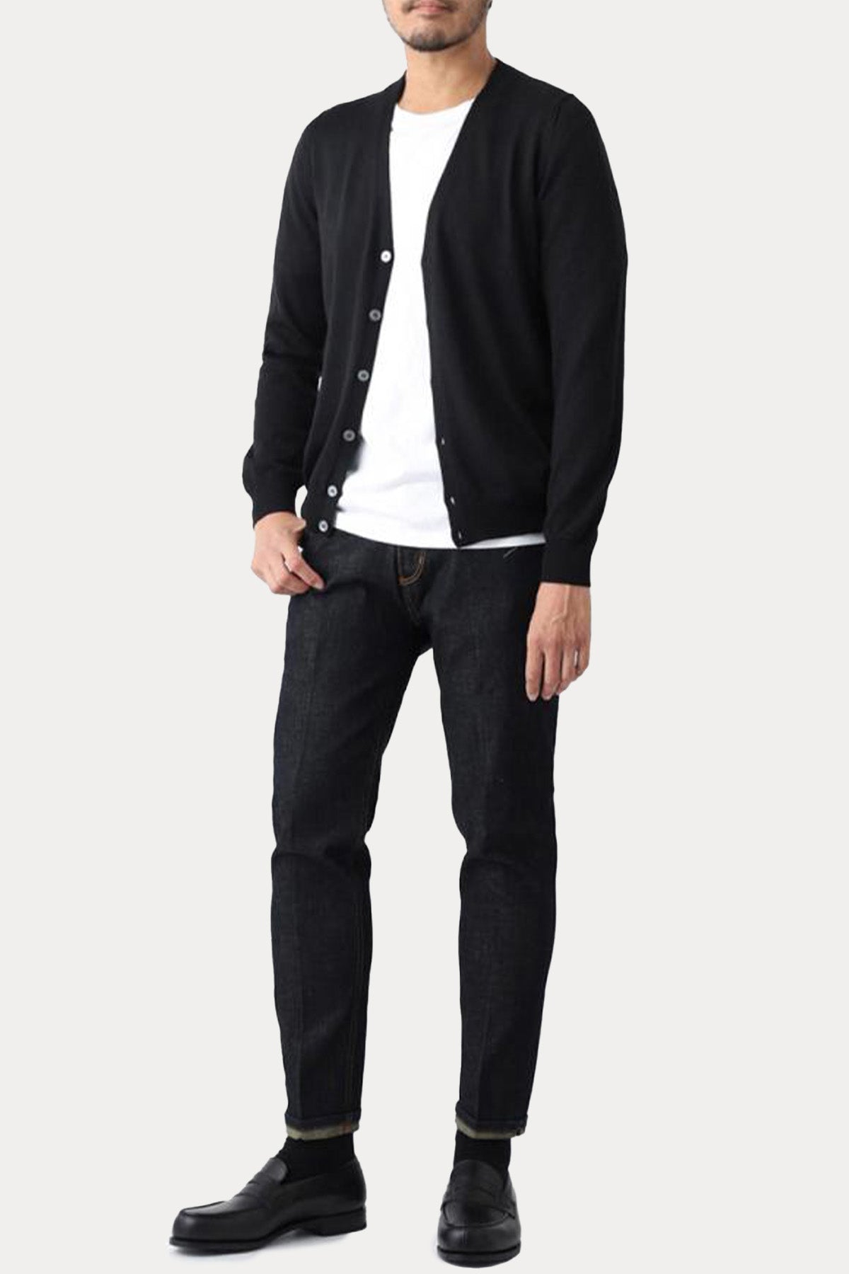 Gran Sasso V Yaka İnce Örgü Yün Triko Ceket