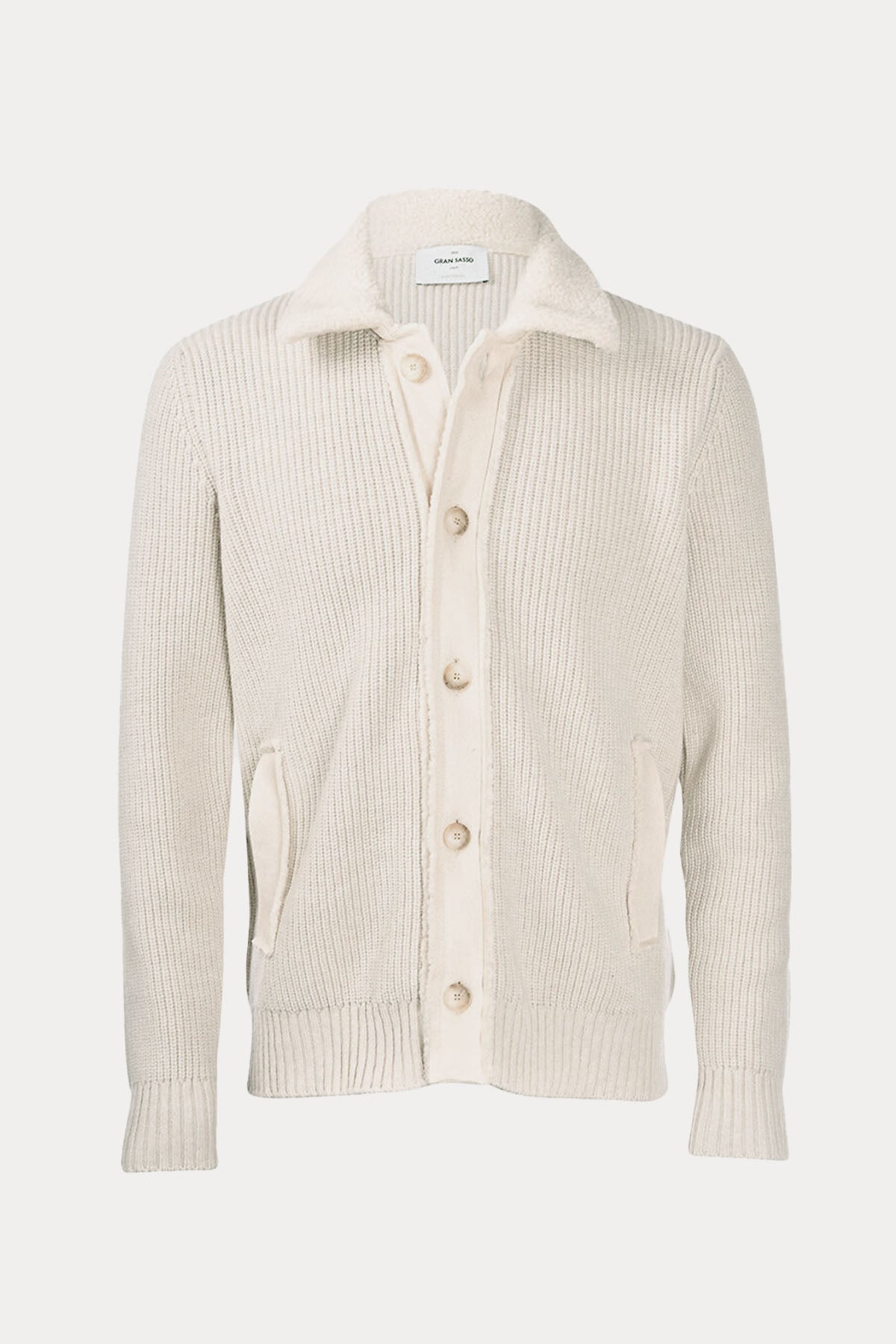 Gran Sasso Yakası Kürklü Örgü Yün Ceket