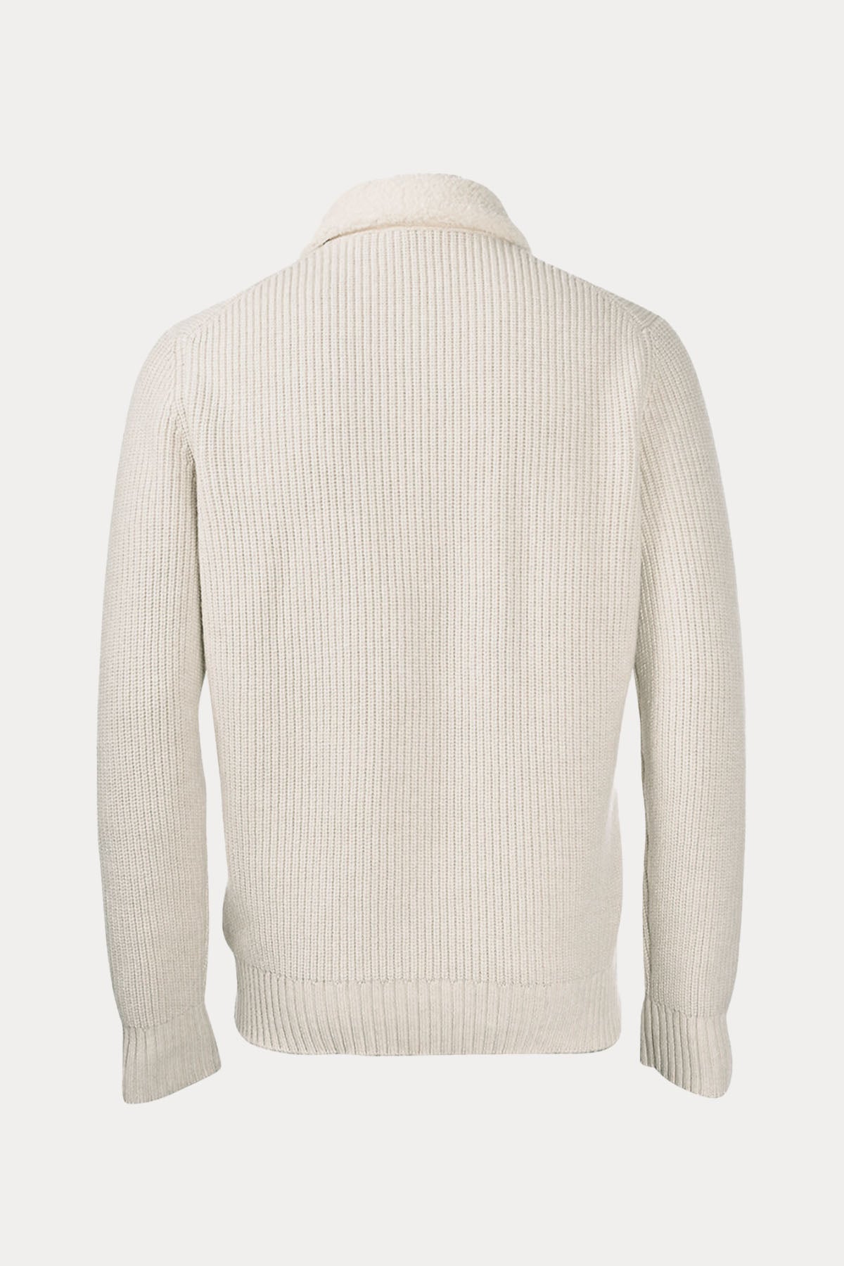 Gran Sasso Yakası Kürklü Örgü Yün Ceket