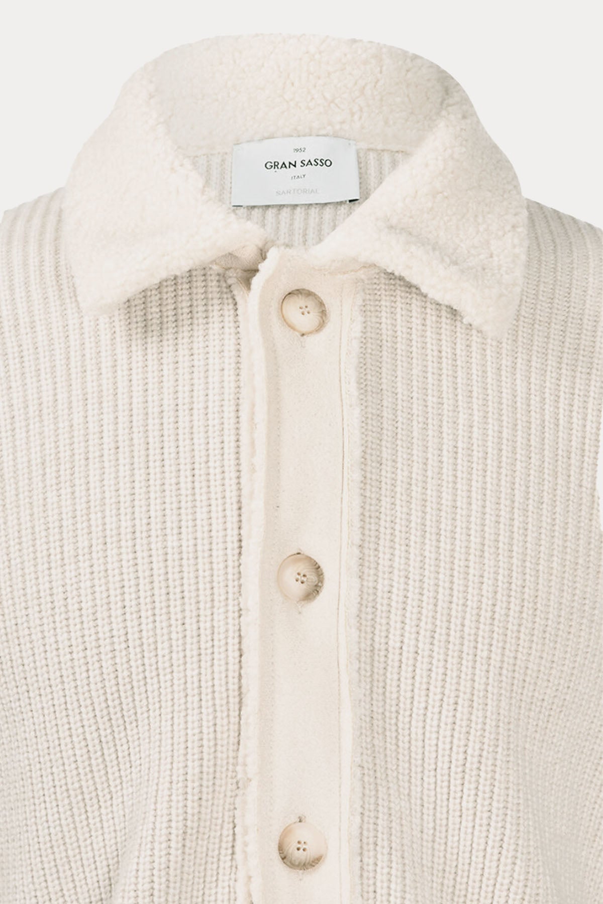 Gran Sasso Yakası Kürklü Örgü Yün Ceket