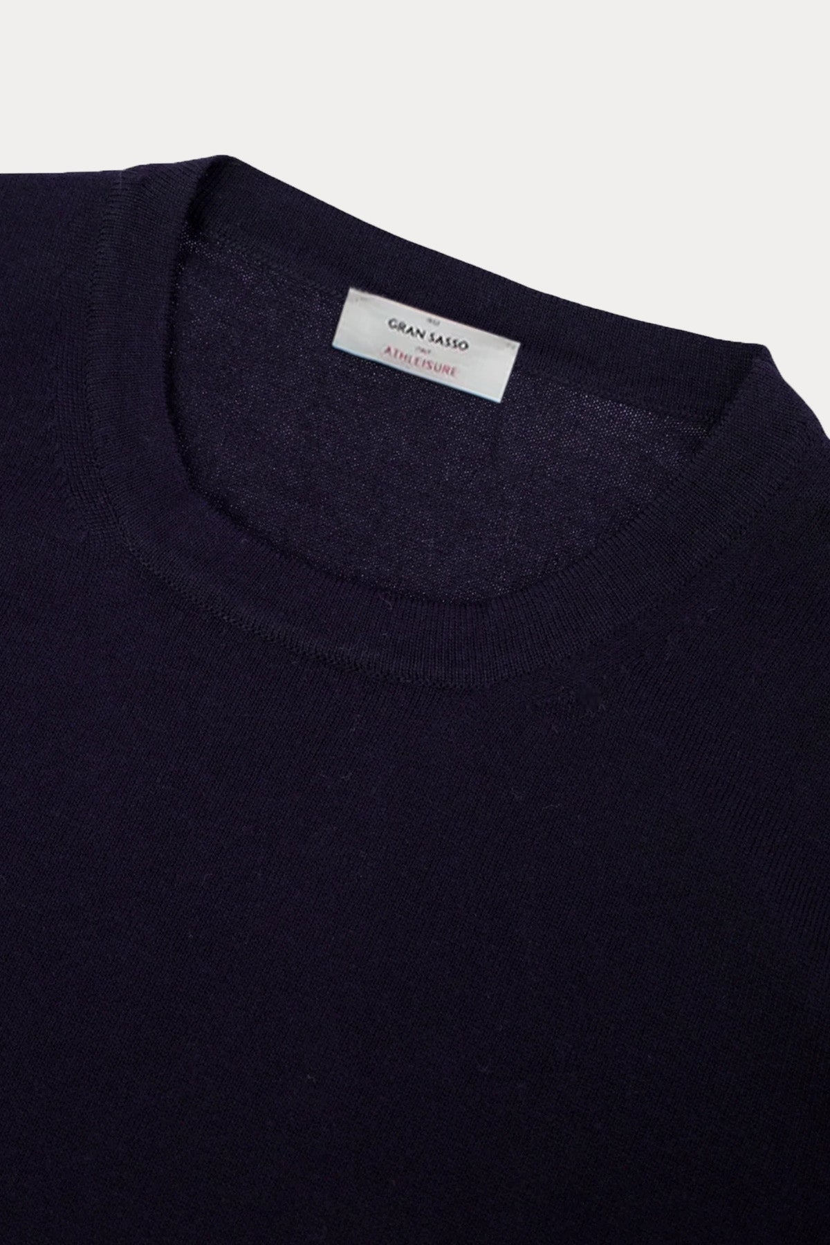 Gran Sasso Yuvarlak Yaka İnce Örgü Yün Triko