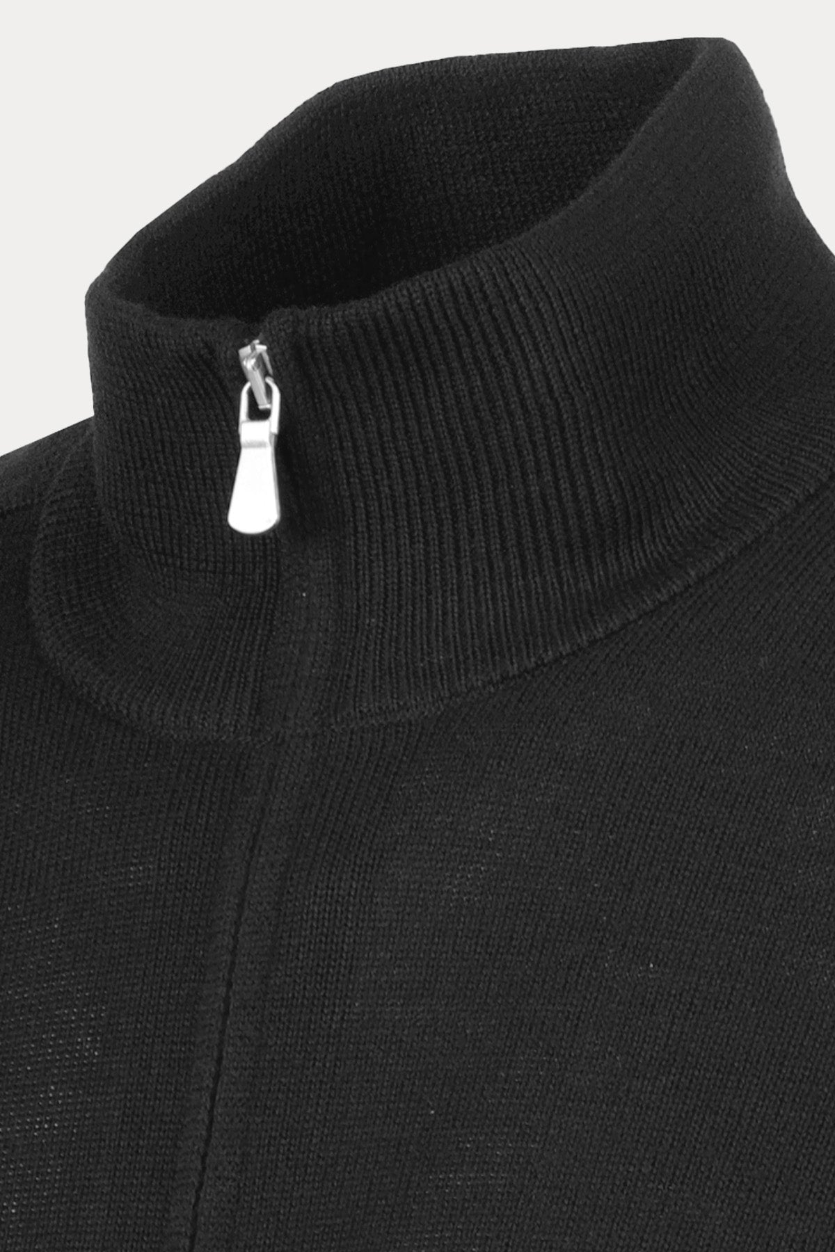 Gran Sasso Dik Yaka Örgü Su Geçirmez Triko Ceket