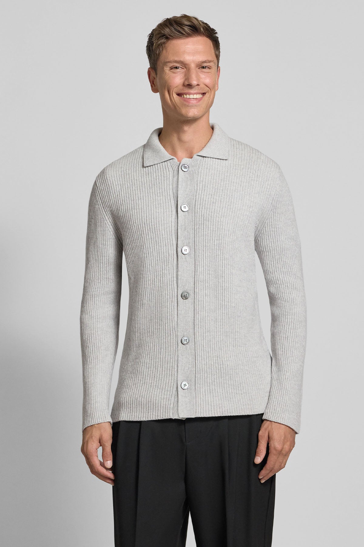 Gran Sasso Klasik Yaka Kaşmir Örgü Yün Triko Ceket