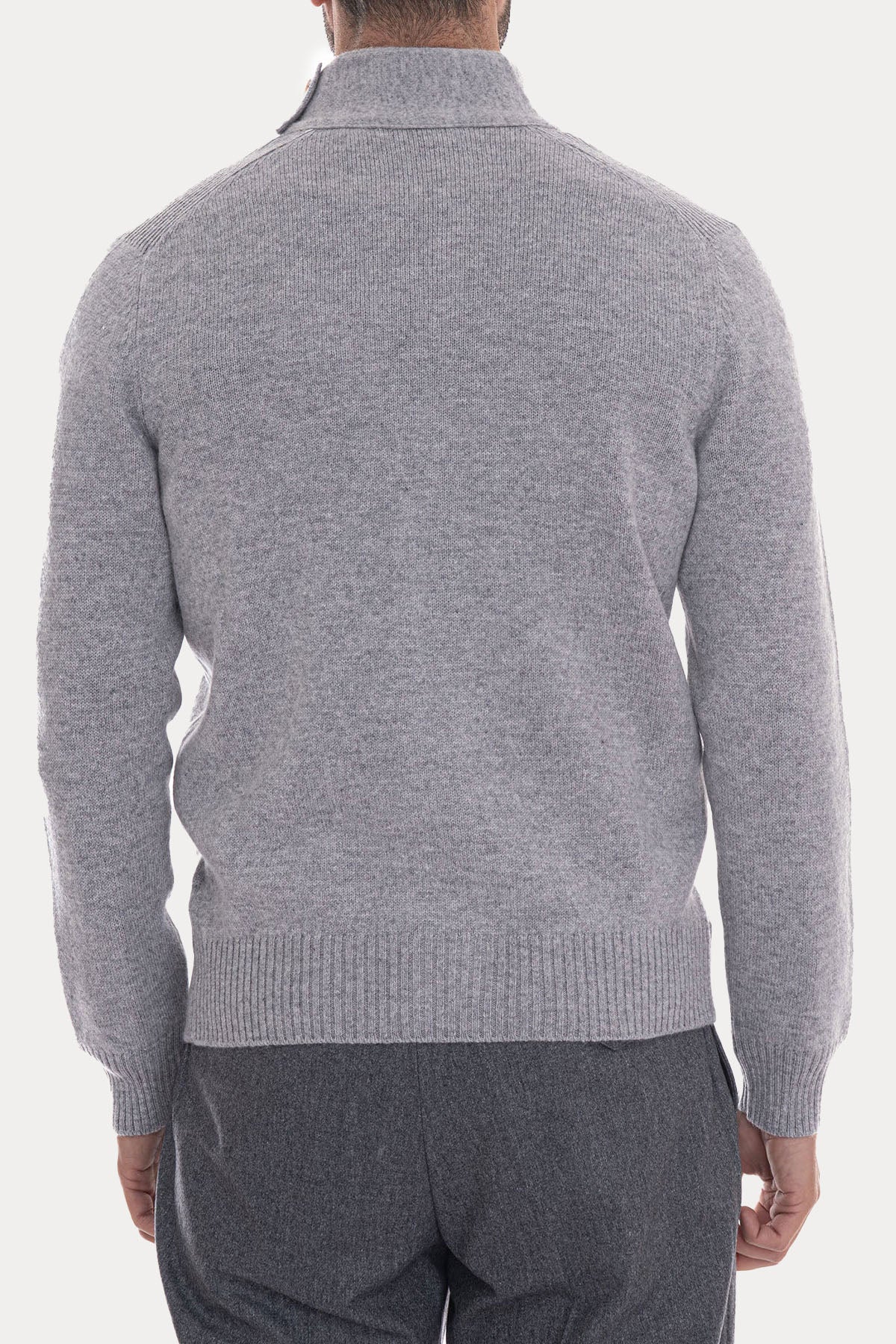 Gran Sasso Dik Yaka Örgü Yün Triko Ceket