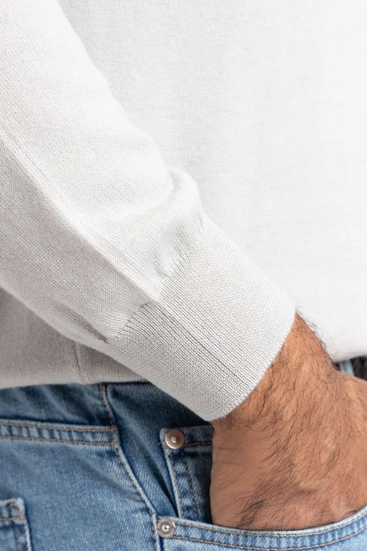 Gran Sasso Slim Fit Polo Yaka İnce Örgü Yün Triko