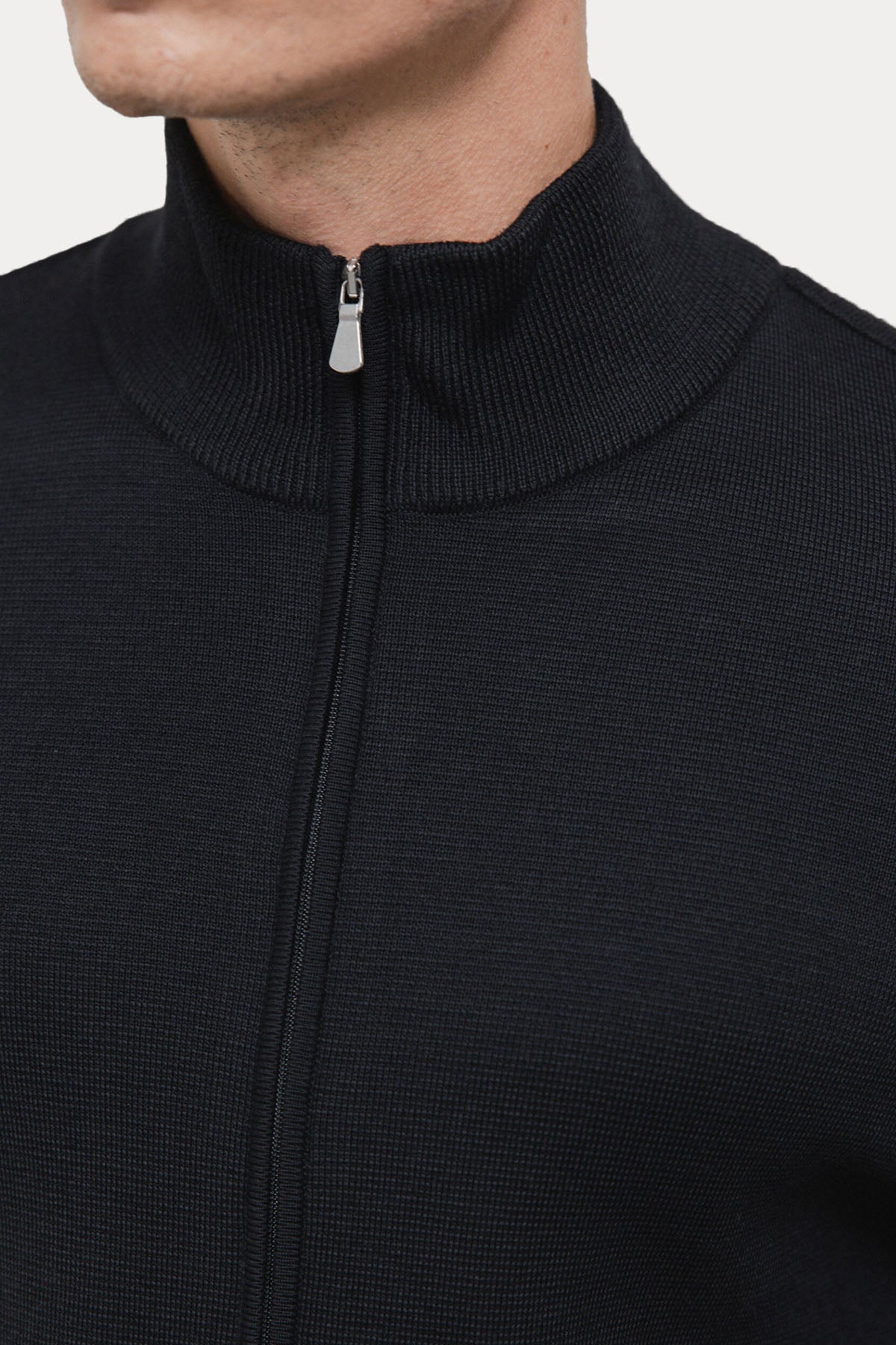 Gran Sasso Dik Yaka Örgü Yün Triko Ceket