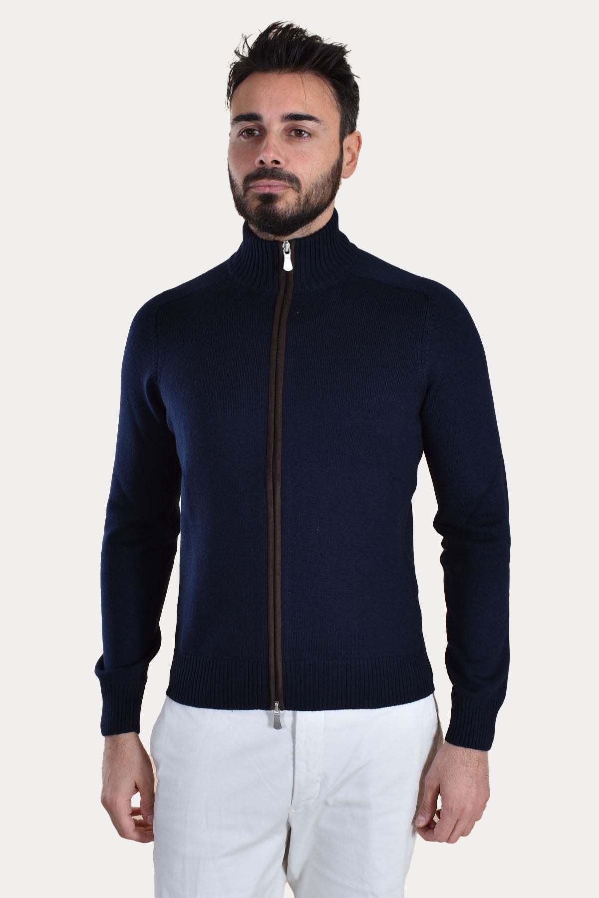 Gran Sasso Dik Yaka Örgü Yün Triko Ceket