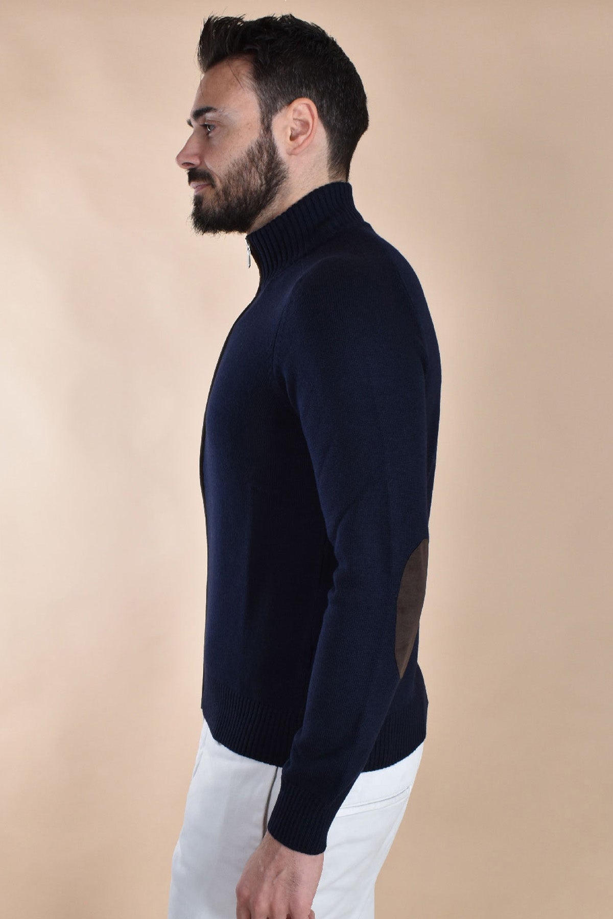 Gran Sasso Dik Yaka Örgü Yün Triko Ceket