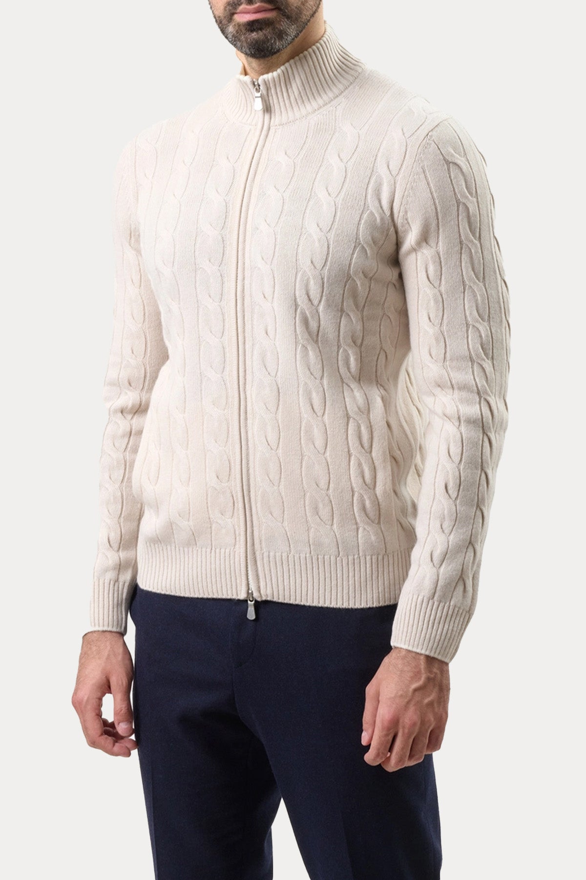 Gran Sasso Dik Yaka Kaşmir Örgü Yün Triko Ceket