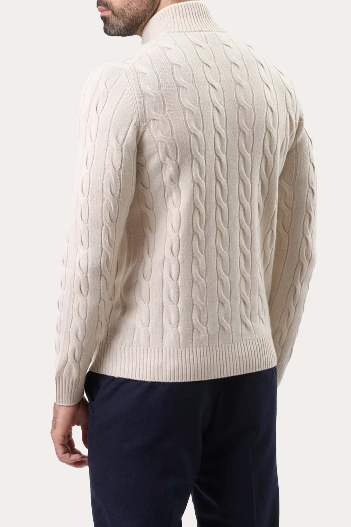 Gran Sasso Dik Yaka Kaşmir Örgü Yün Triko Ceket