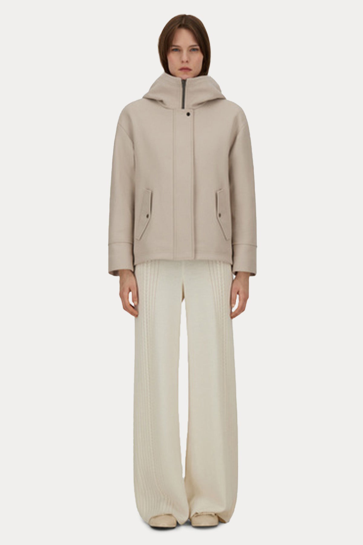 Herno Kapüşonlu İçi Puffer Yün Mont Ceket