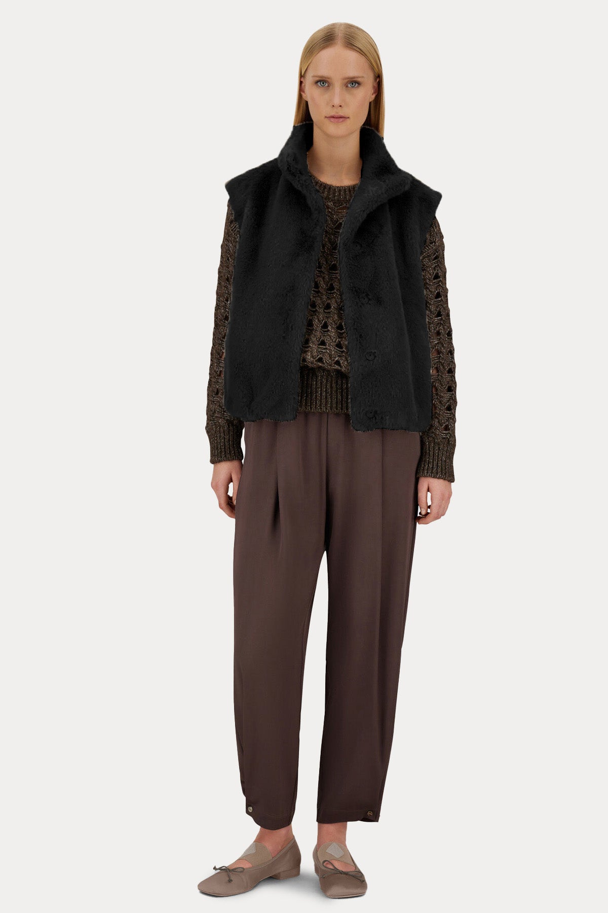 Herno Resort Regular Fit Peluş Yelek