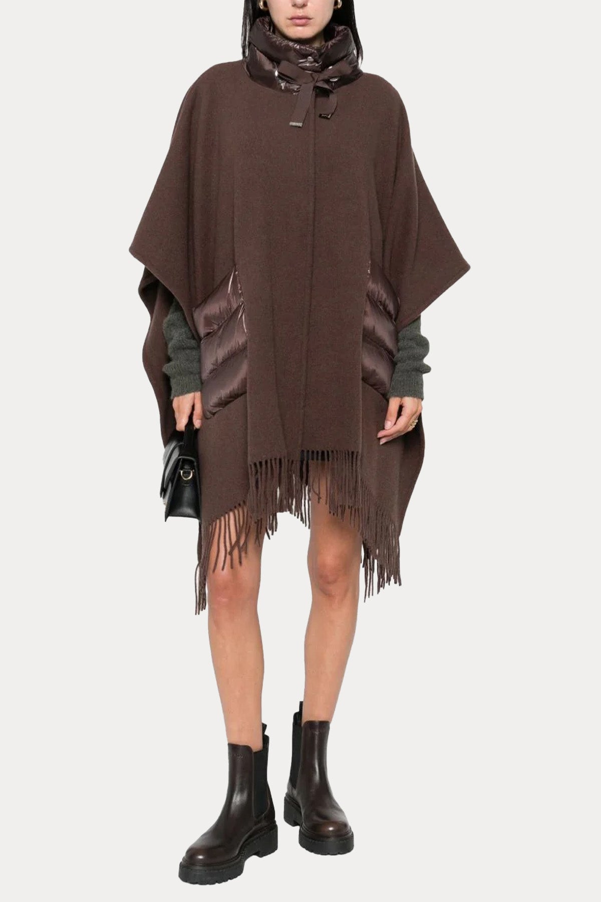 Herno Geniş Kesim Kaşmirli Yün Pelerin Ceket