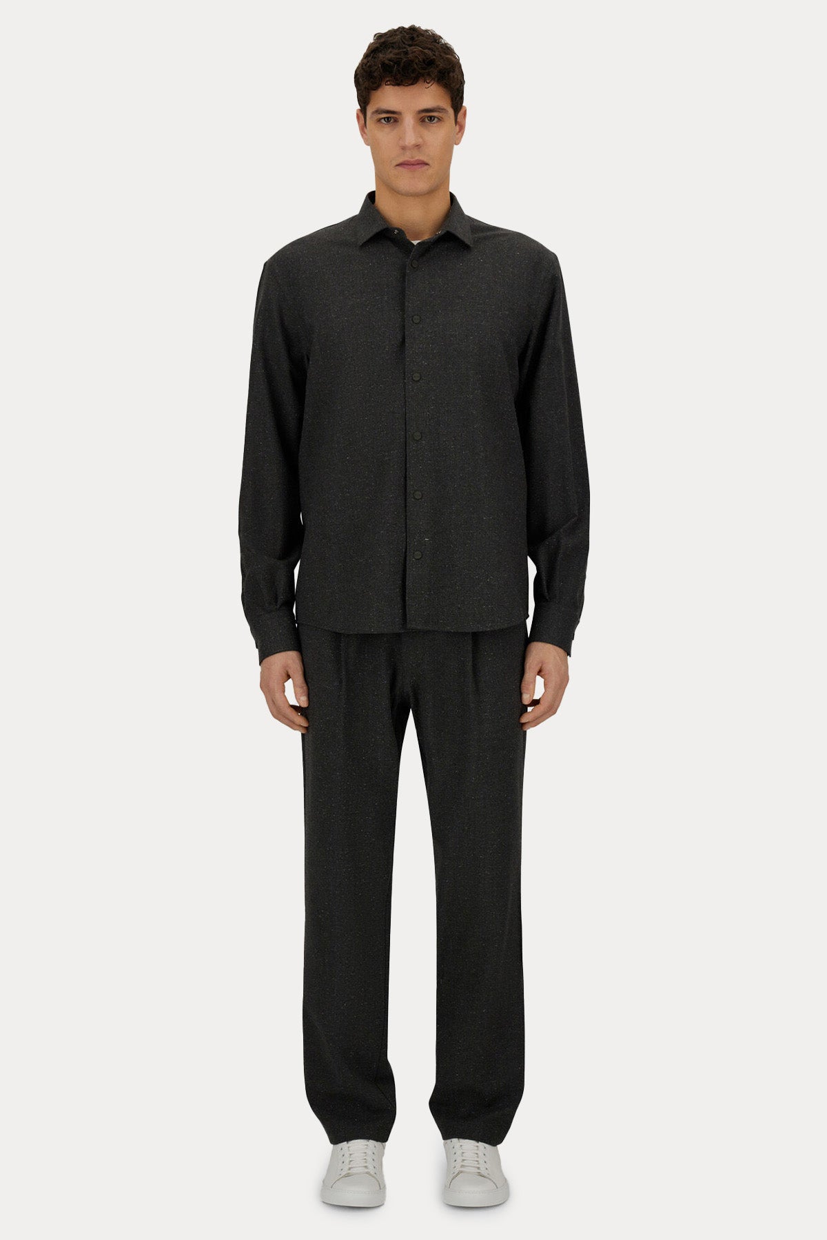 Herno Resort Regular Fit Klasik Yaka İpek Yün Gömlek