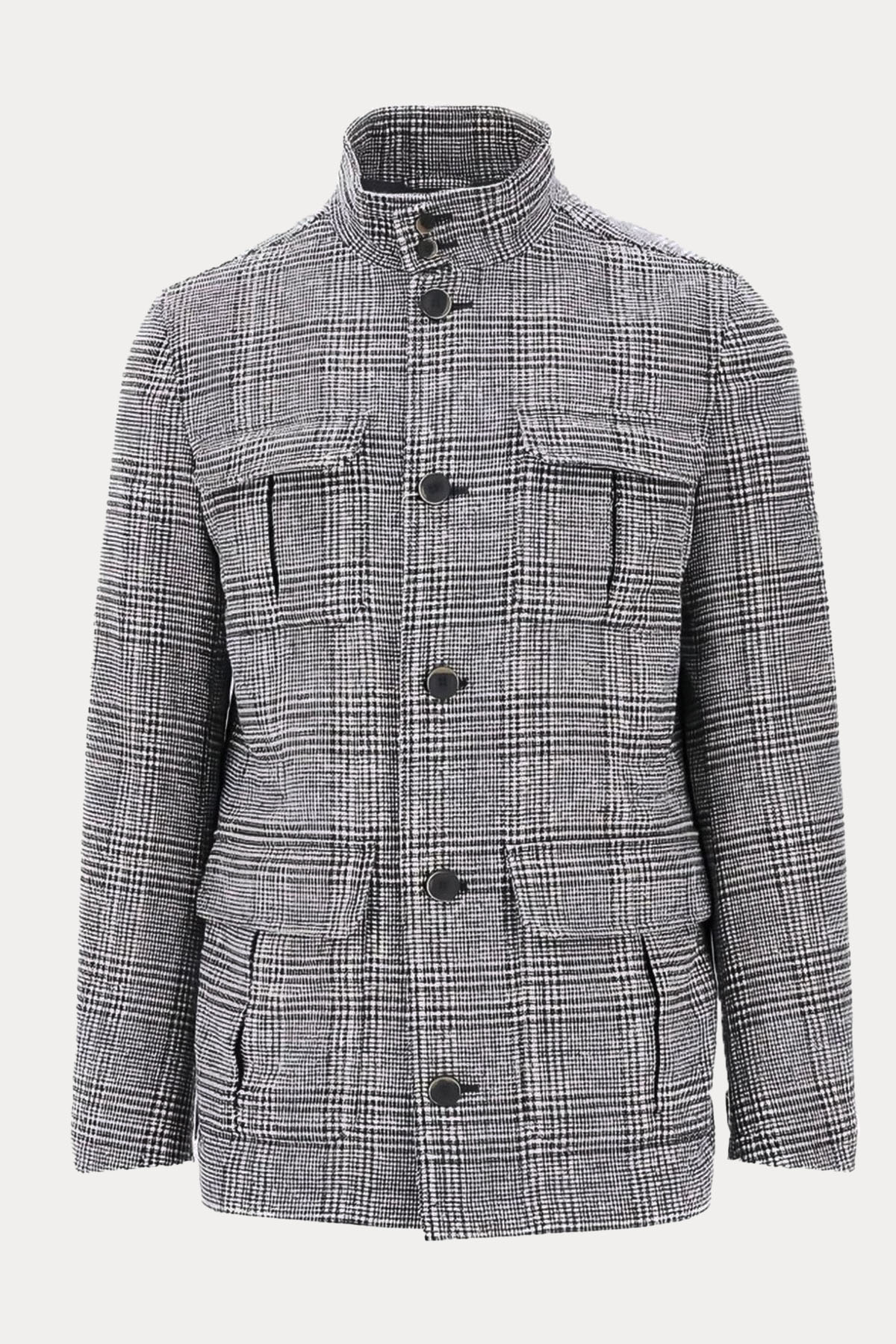 Herno Resort Ekose Desenli Yün Ceket