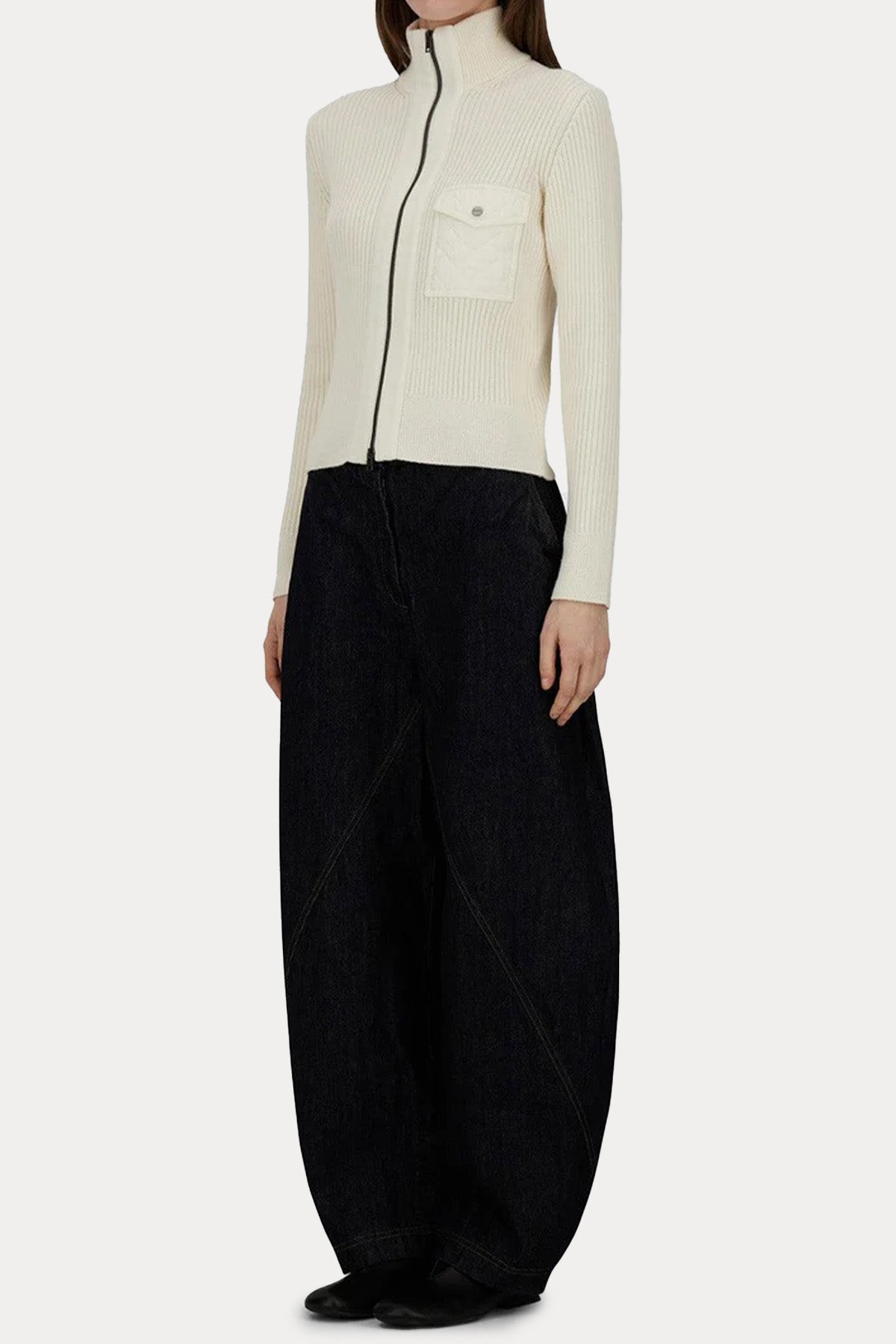 Herno Slim Fit Dik Yakalı Örgü Yün Triko Ceket