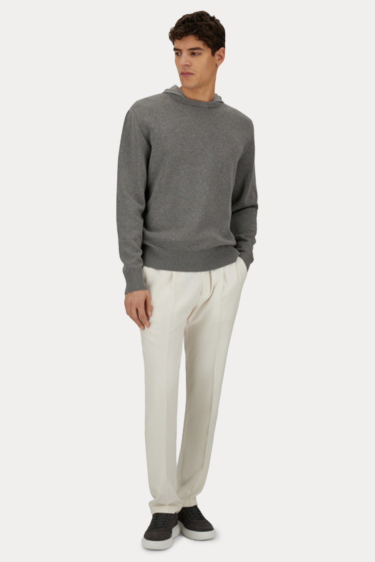 Herno Kapüşonlu İnce Örgü Triko