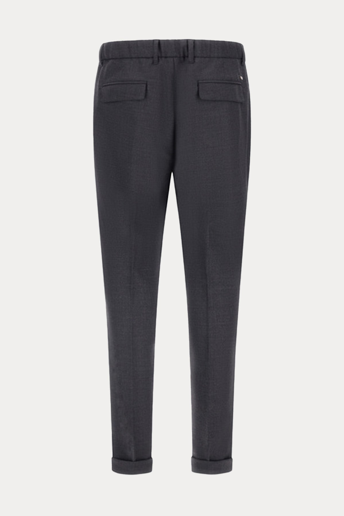 Herno Regular Fit Tek Pile Beli Lastikli Duble Paça Yün Pantolon