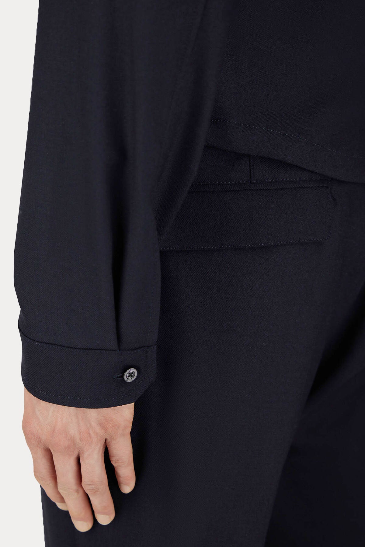 Herno Regular Fit Tek Pile Beli Lastikli Duble Paça Yün Pantolon