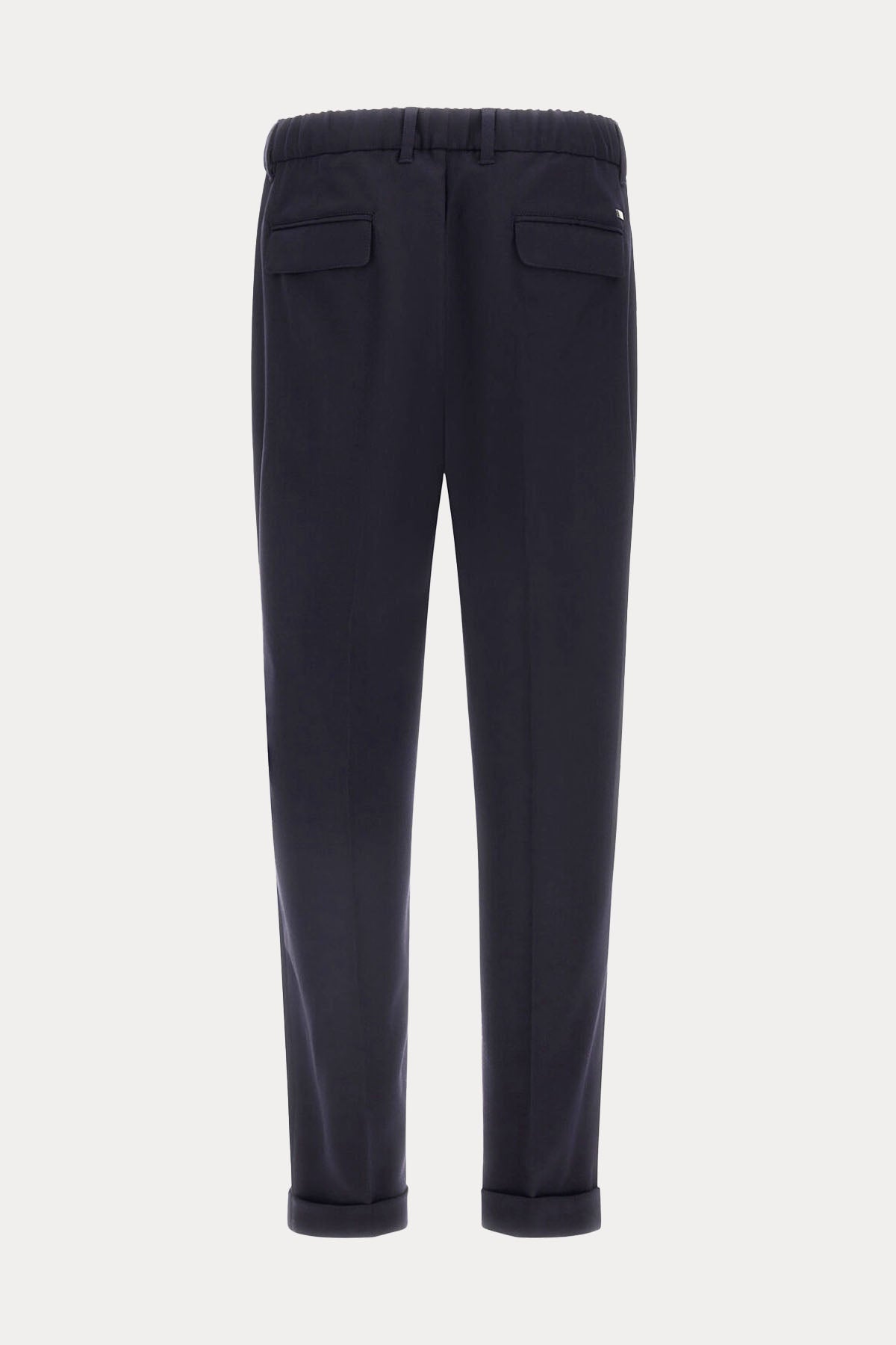 Herno Regular Fit Tek Pile Beli Lastikli Duble Paça Yün Pantolon