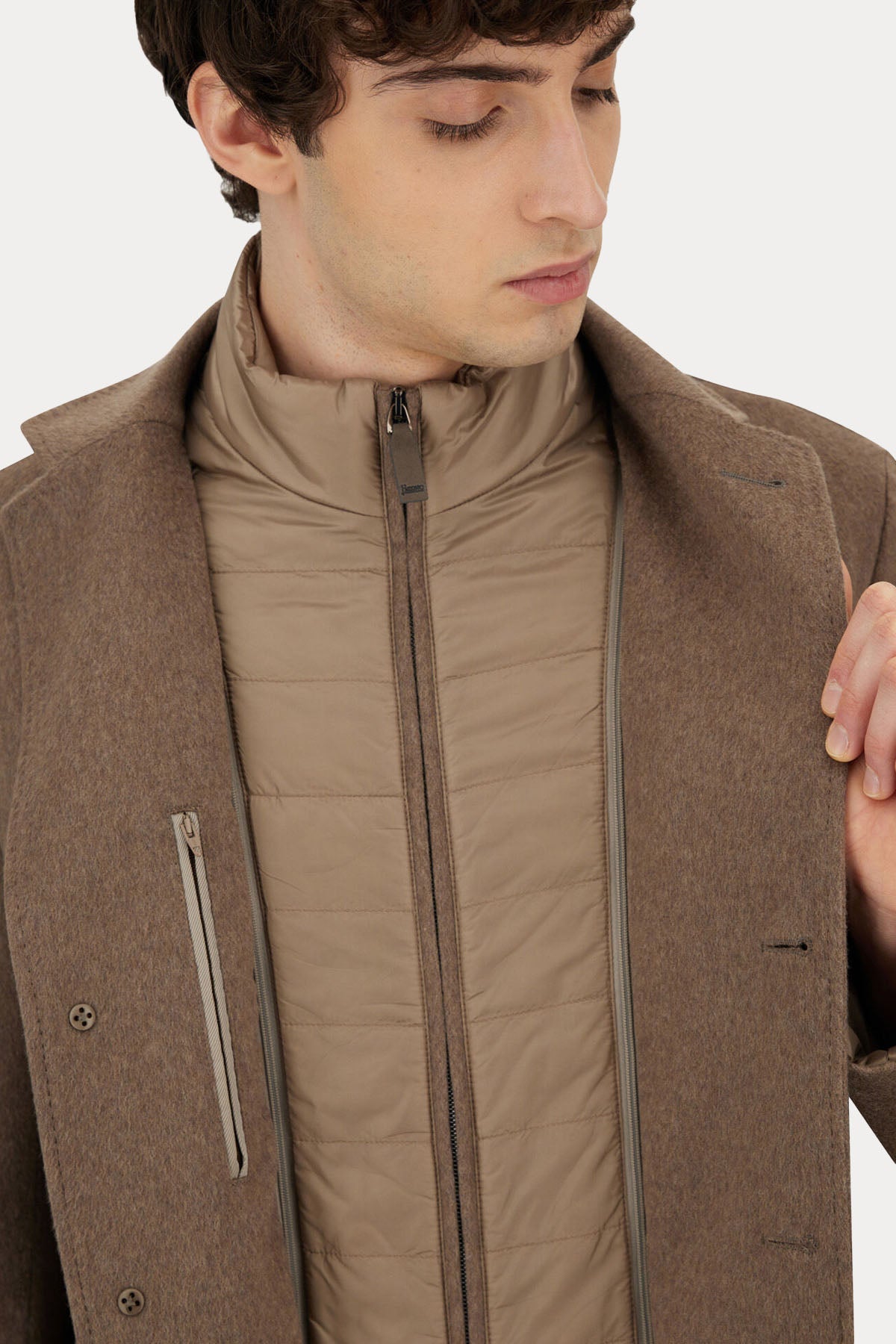 Herno Slim Fit Demonte İç Parçalı Kaşmir Ceket