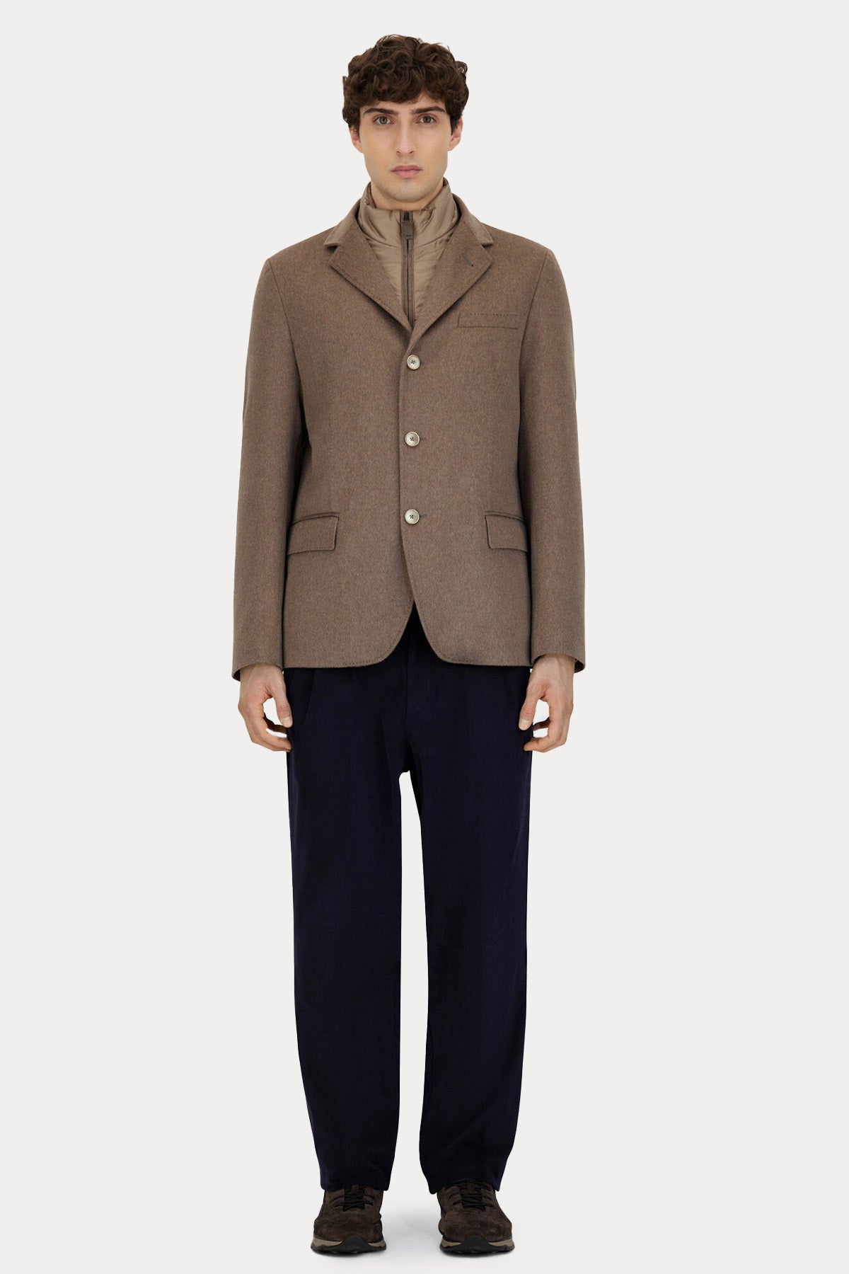 Herno Slim Fit Demonte İç Parçalı Kaşmir Ceket