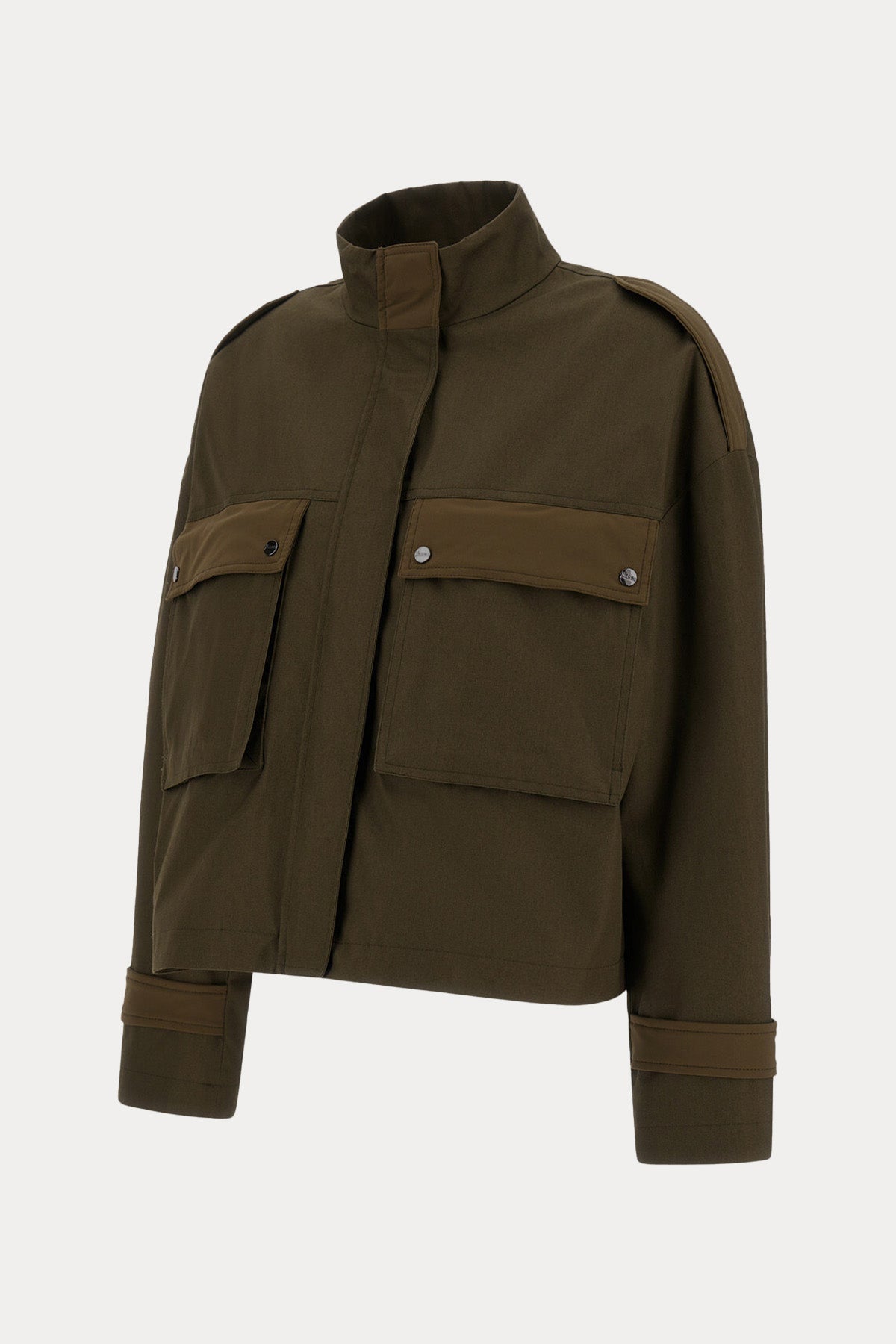 Herno Regular Fit Spor Cepli Dik Yaka Crop Ceket