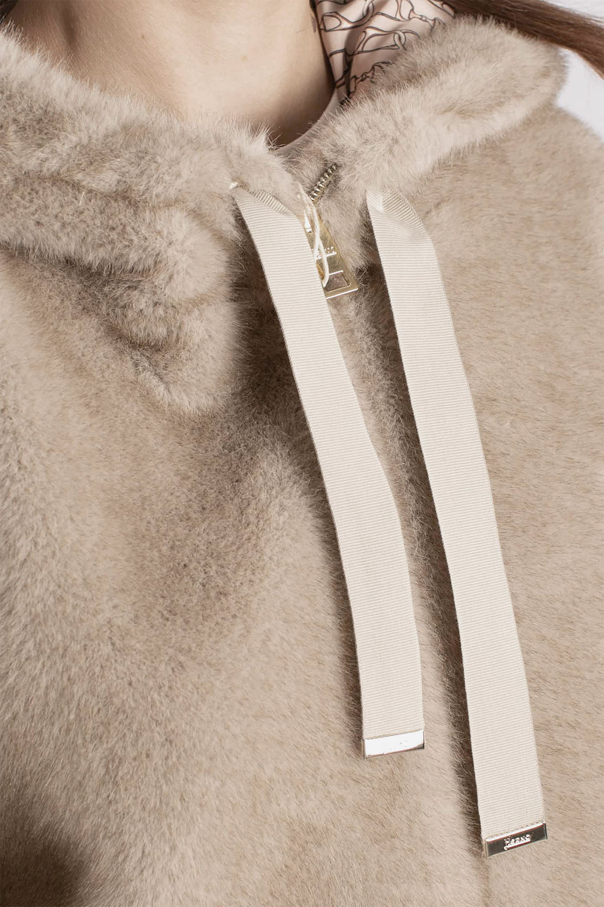 Herno Regular Fit Kapüşonlu Peluş Ceket