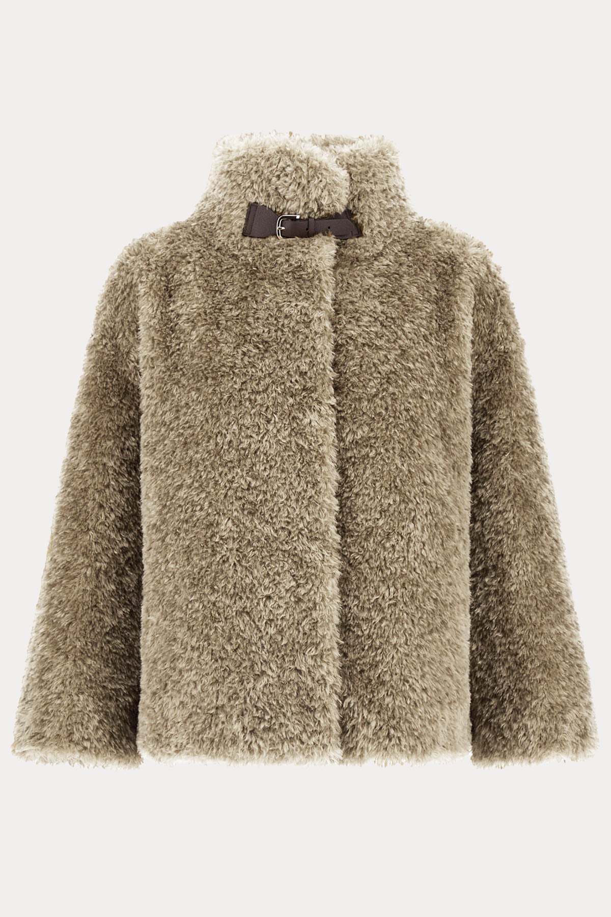 Herno Kemerli Dik Yaka Peluş Ceket