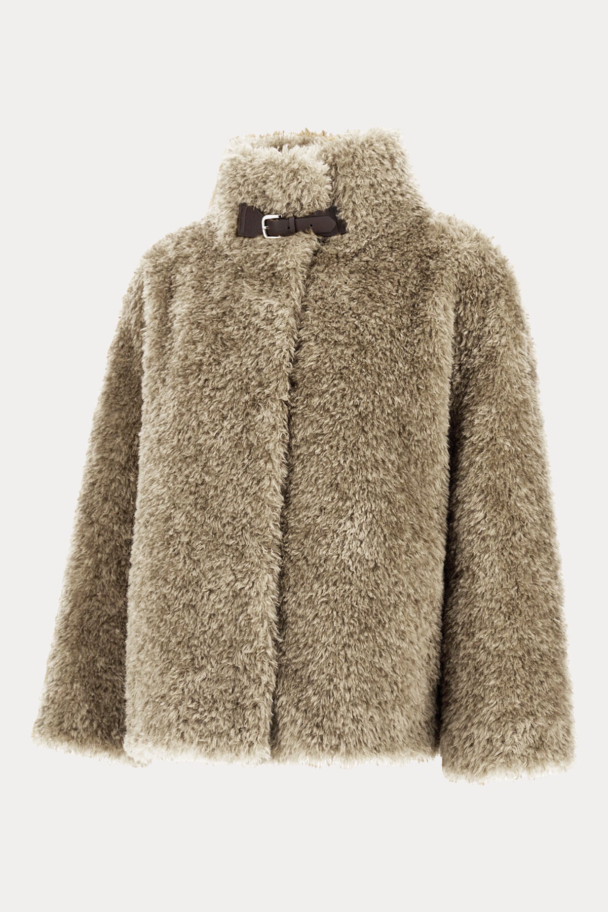 Herno Kemerli Dik Yaka Peluş Ceket