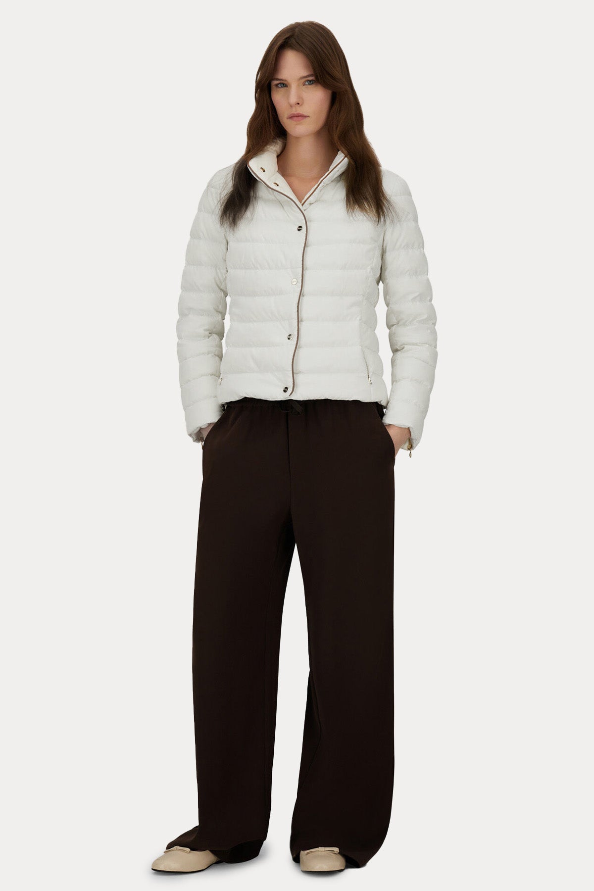 Herno Slim Fit Dik Yaka Puffer Ceket Mont