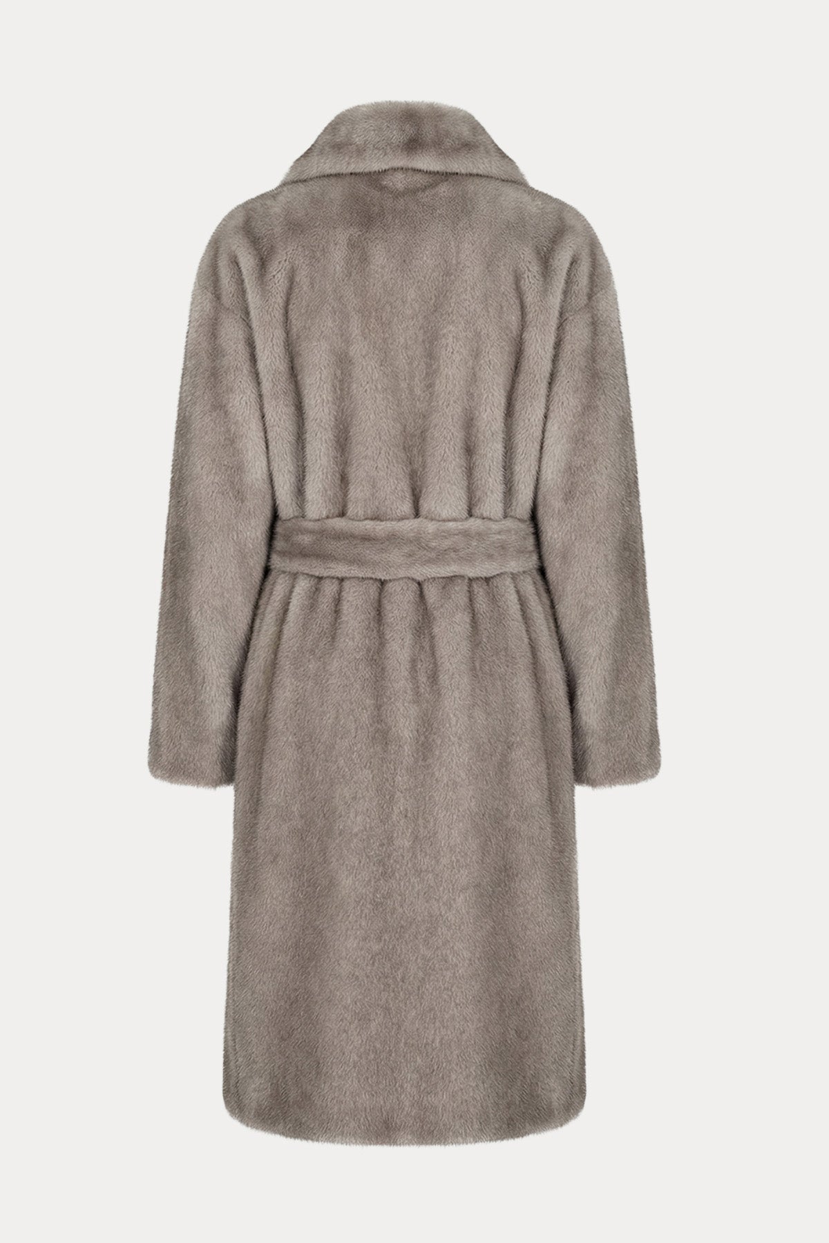 Herno Regular Fit Kemerli Peluş Manto