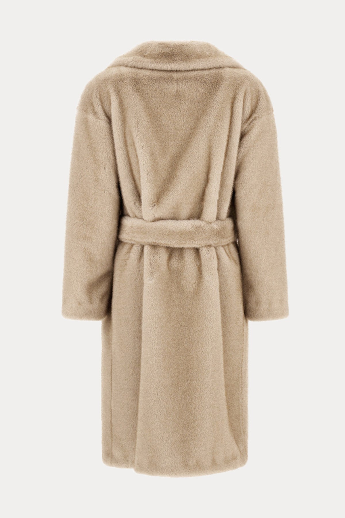 Herno Regular Fit Kemerli Peluş Manto