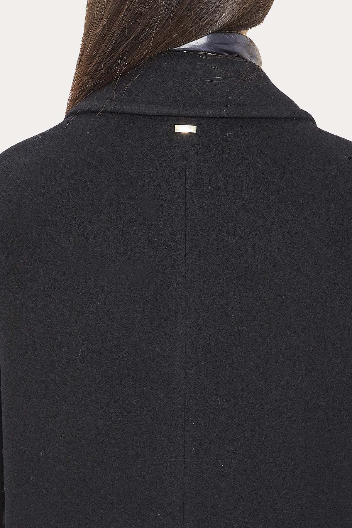 Herno Regular Fit Dik Yaka Demonte İç Parçalı Yün Kaban