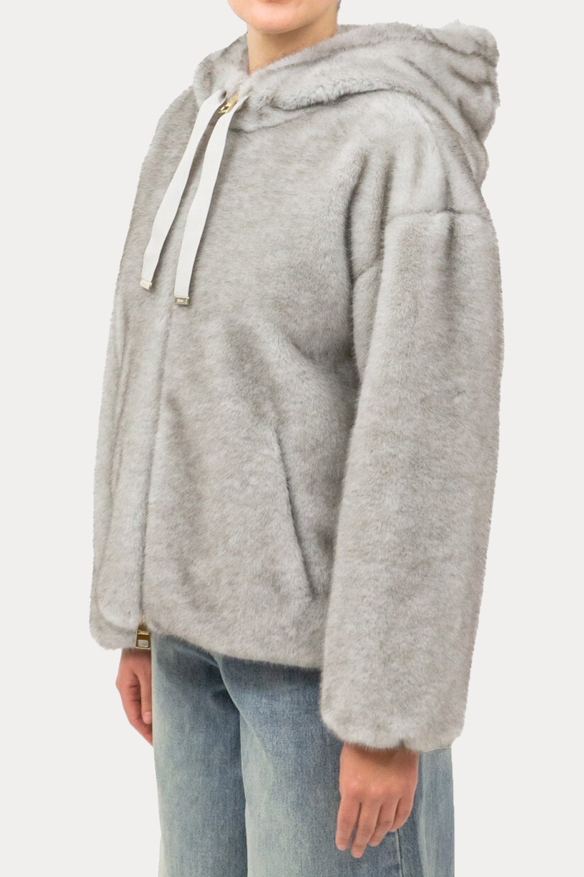 Herno Regular Fit Kapüşonlu Peluş Ceket