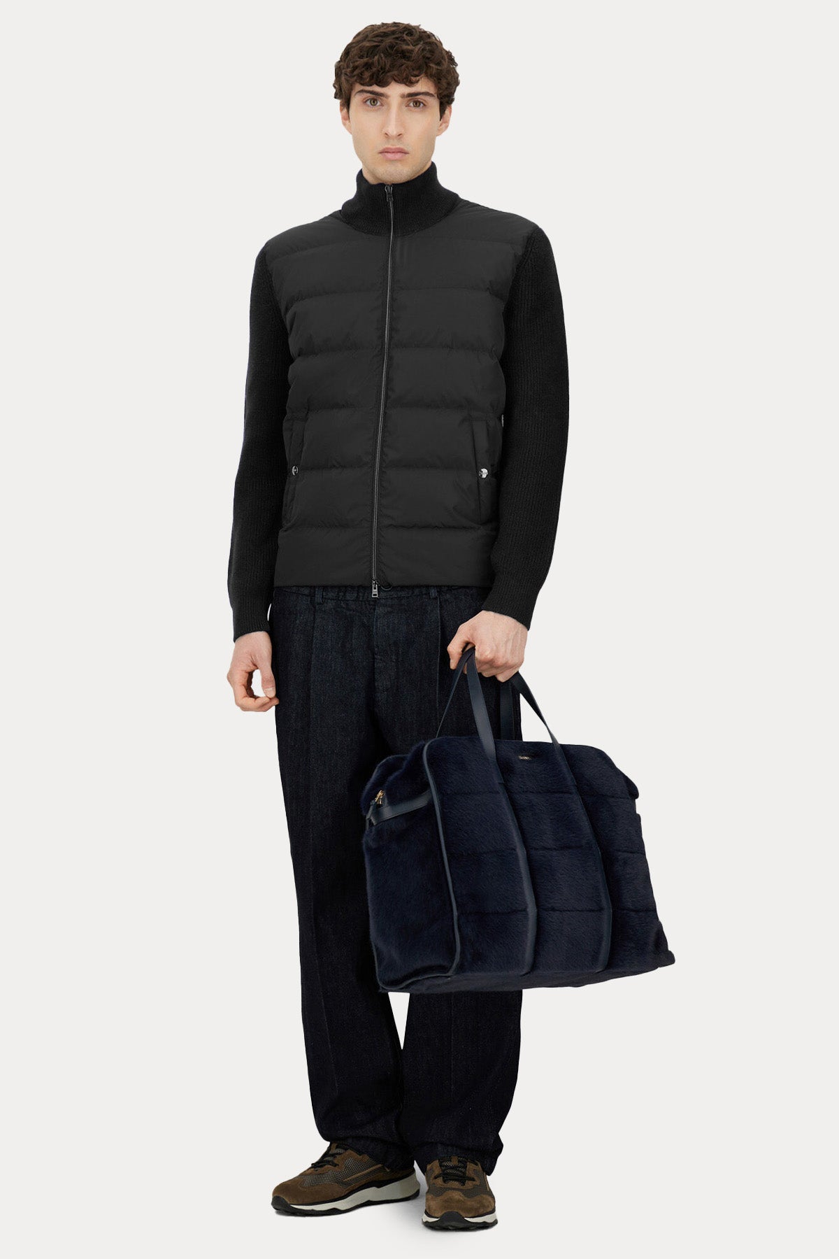 Herno Regular Fit Dik Yaka Puffer Yün Ceket